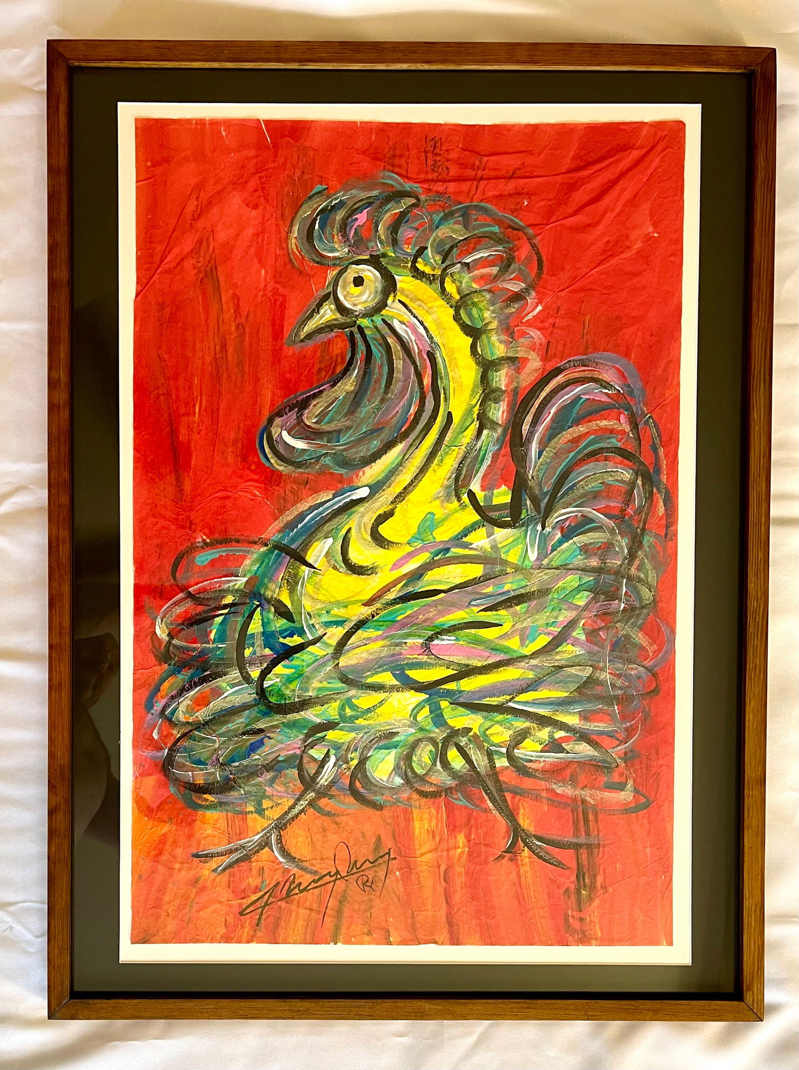 Jesus Reyes Ferreira "Chucho Reyes"(1880-1977) Acrylic on Paper "Rooster": NO RESERVE Item Details Artist: Jesus Reyes Ferreira Title: "Rooster" Year: unknown Dimensions: 29 x 19 inches Medium: Acrylic on Paper Condition: good Shipping: This item will ship for $145 in the Co