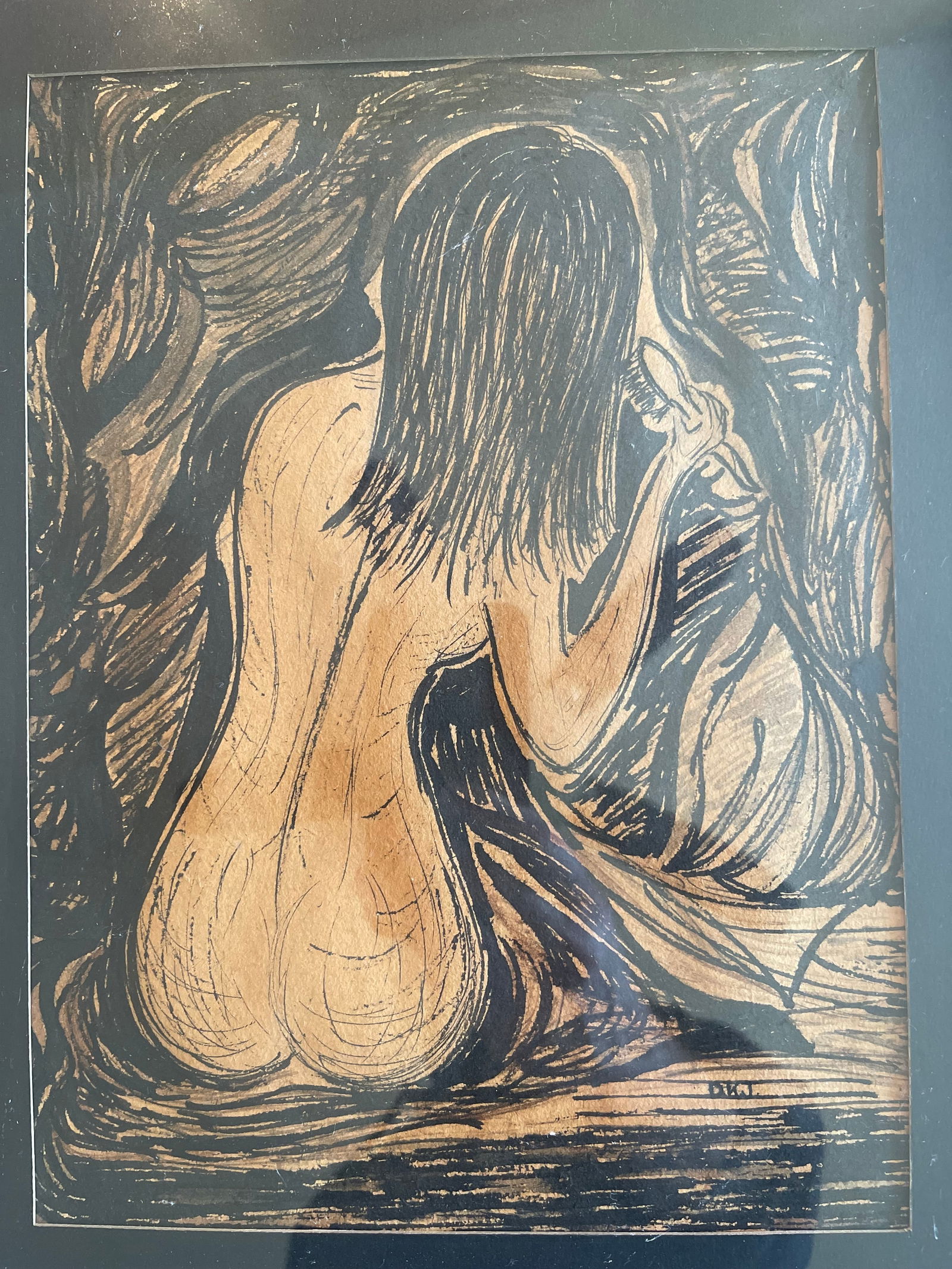 Diane Jones, ORIGINAL , Sketch on paper, "Getting Ready" (1 of 4)