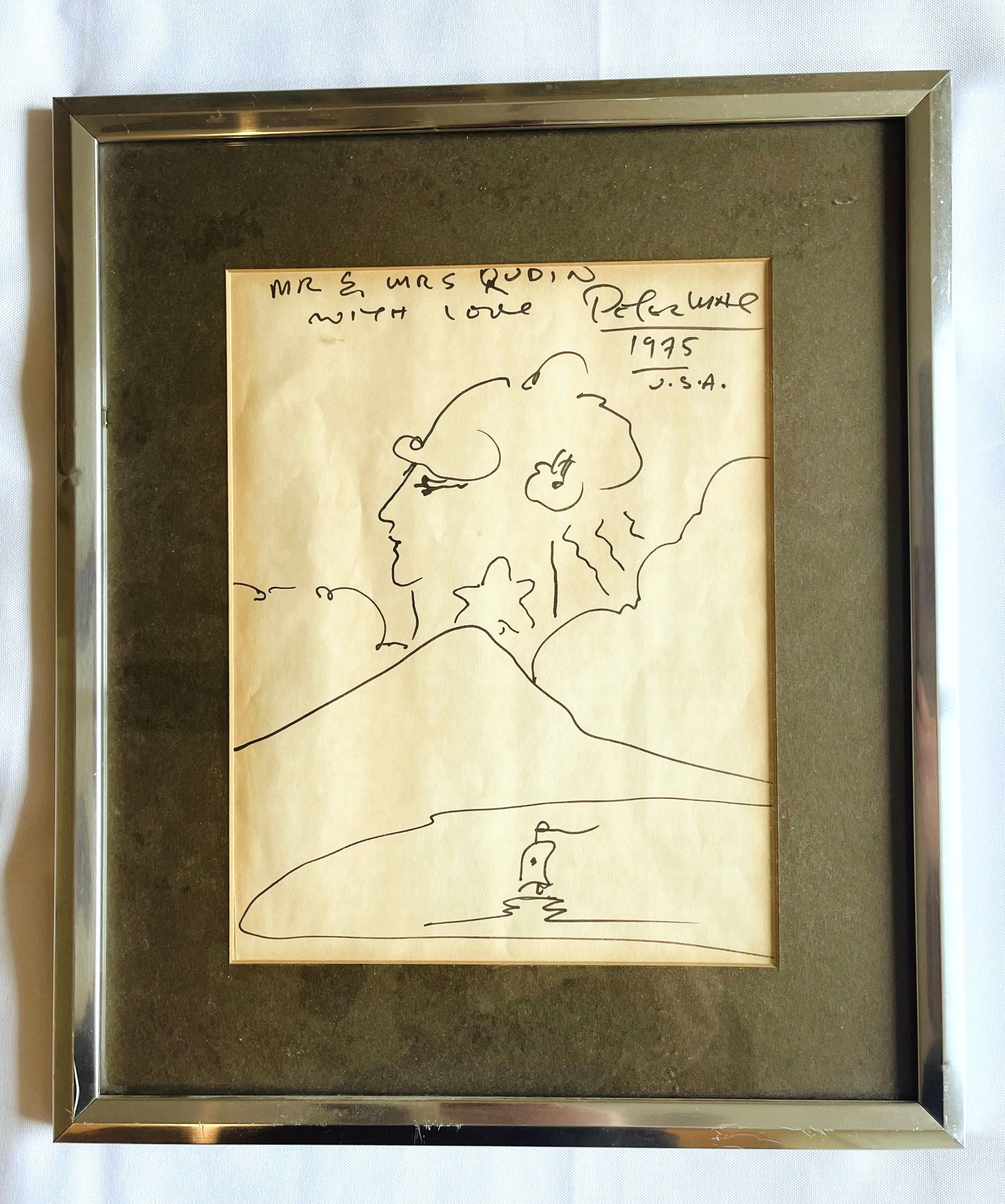 Peter Max (German/American b.1937)  ORIGINAL, 1975, One of kind drawing with full signature. (1 of 6)