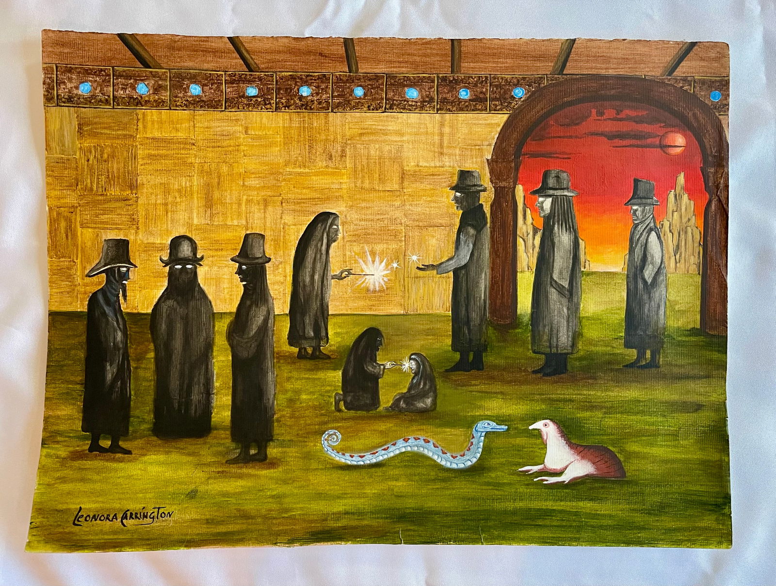 Leonora Carrington (1917-2011) ORIGINAL Mixed Media on Paper "The Spark of Life" (1 of 4)