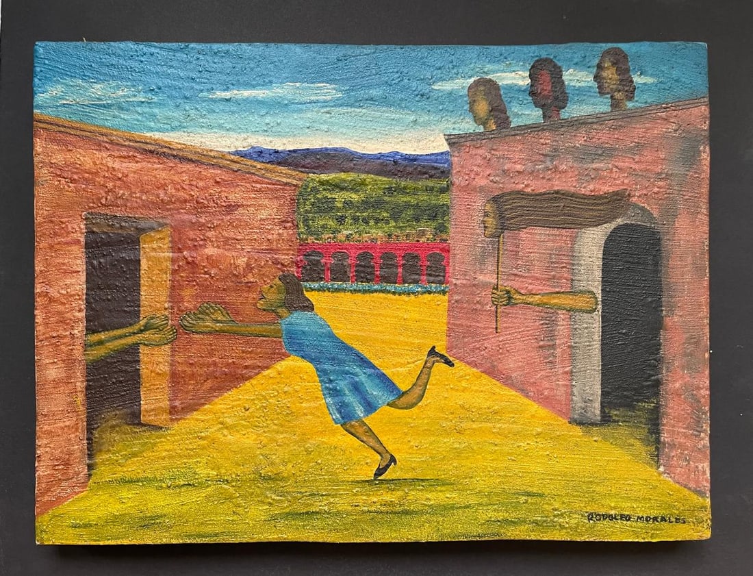 Rodolfo Morales (Mexican 1925-2001) ORIGINAL, Oil on Canvas  "Los Portales" (1 of 7)