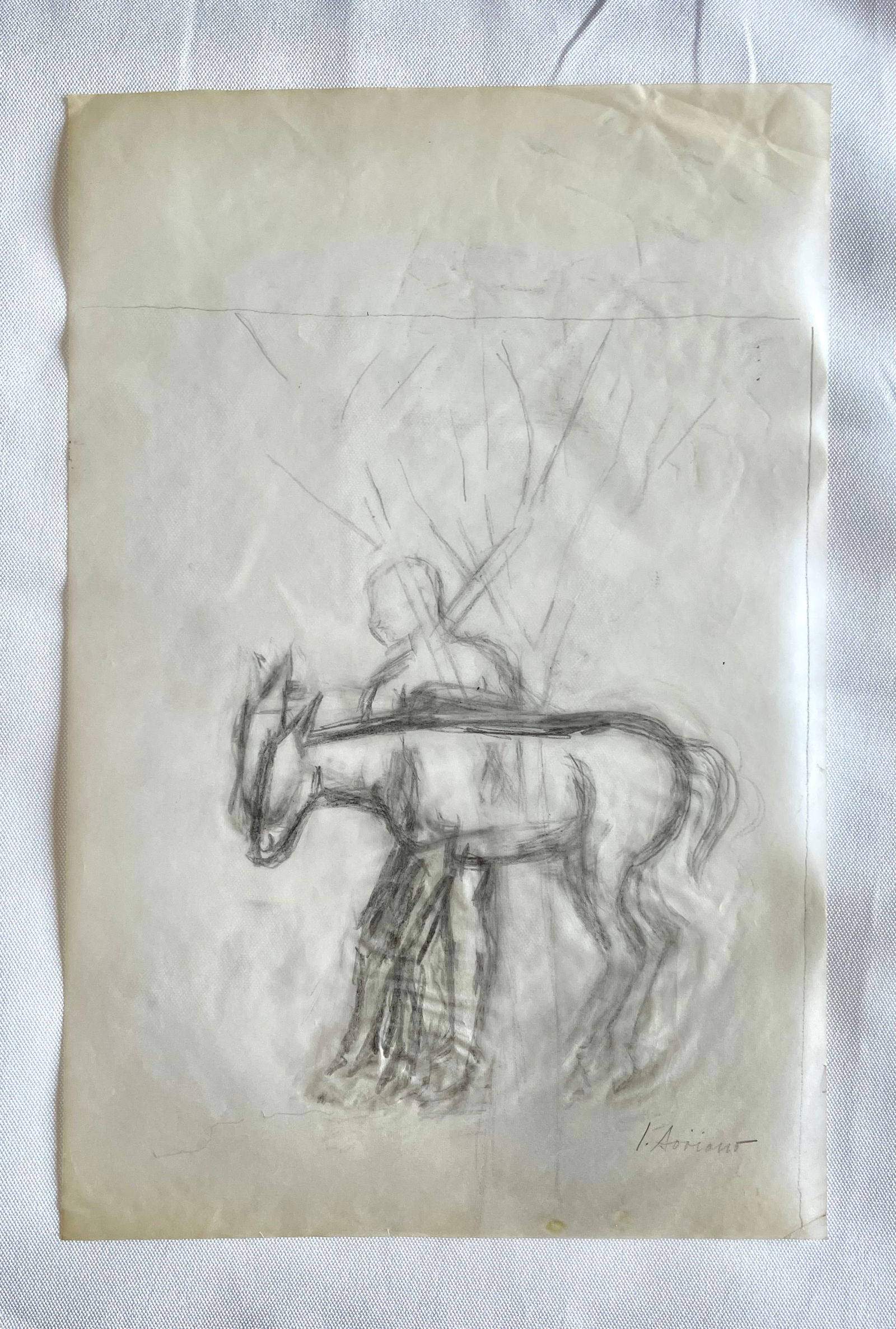 Juan Soriano (Mexican 1920-2006) ORIGINAL Pencil on Paper "Sketch for an Etching": NO RESERVE Item Details Artist: Juan Soriano Title: Sketch for Litograph Year: unknown Dimensions: (unframed)12.5 x 8 inches Framed: no Medium: pencil on paper Condition: Very good Shipping: This item