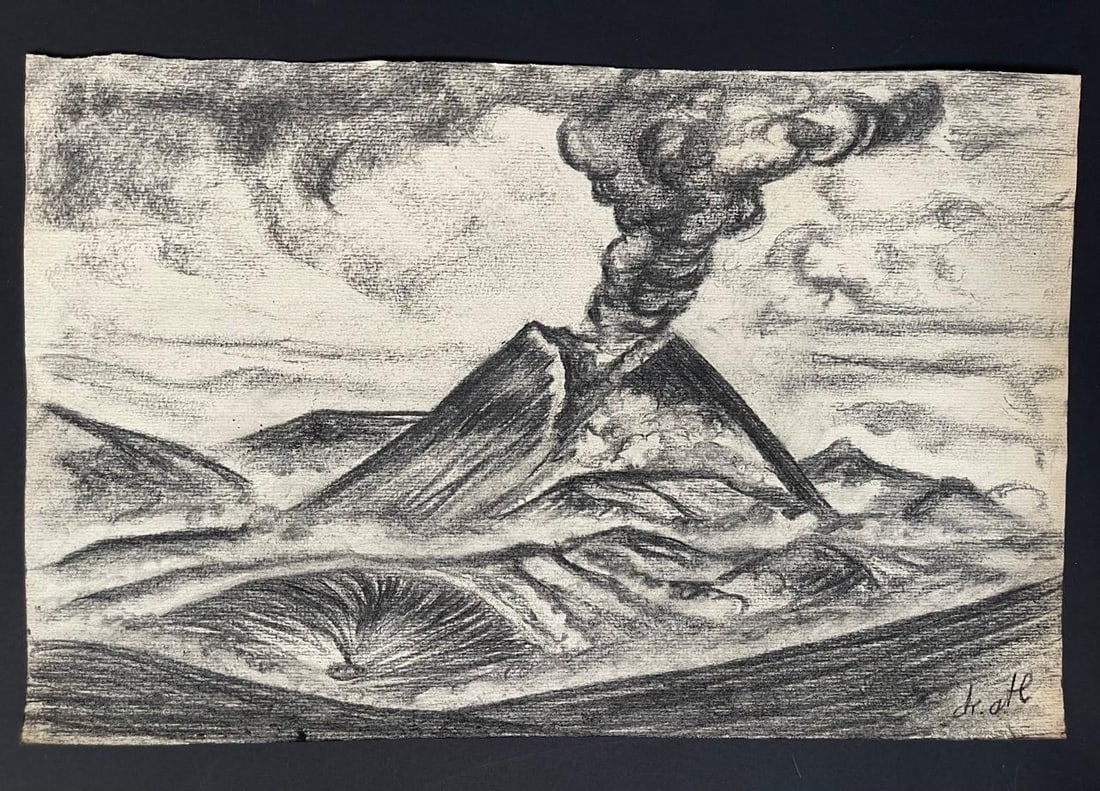 Gerardo Murillo "Dr Atl" (Mexican 1875-1964) ORIGINAL, Charcoal on Paper, "Landscape": NO RESERVE Item Details Artist: Gerardo Murillo Title: "Landscape" Year: unknown Dimensions: 17 x 27 inches Framed: no Medium: Charcoal on Paper Condition: Good Provenance: Acquired in a Gallery calle