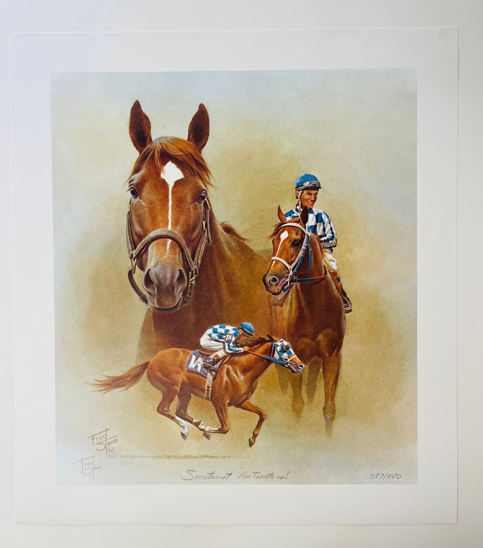 Fred Stone (American b.1930)  Signed/numbered, Lithograph "Secretariat" (1 of 4)
