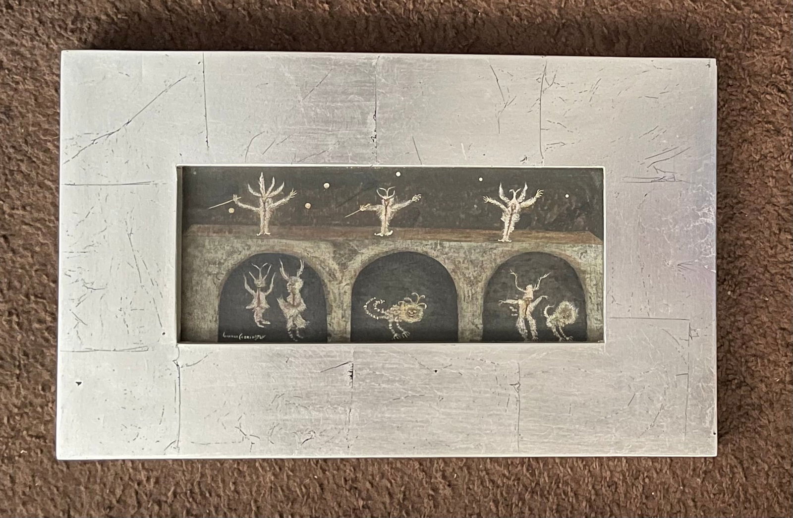 Leonora Carrington(Mexican 1917-2011) ORIGINAL, Oil on wood "Cosmic Orchestra" (1 of 5)