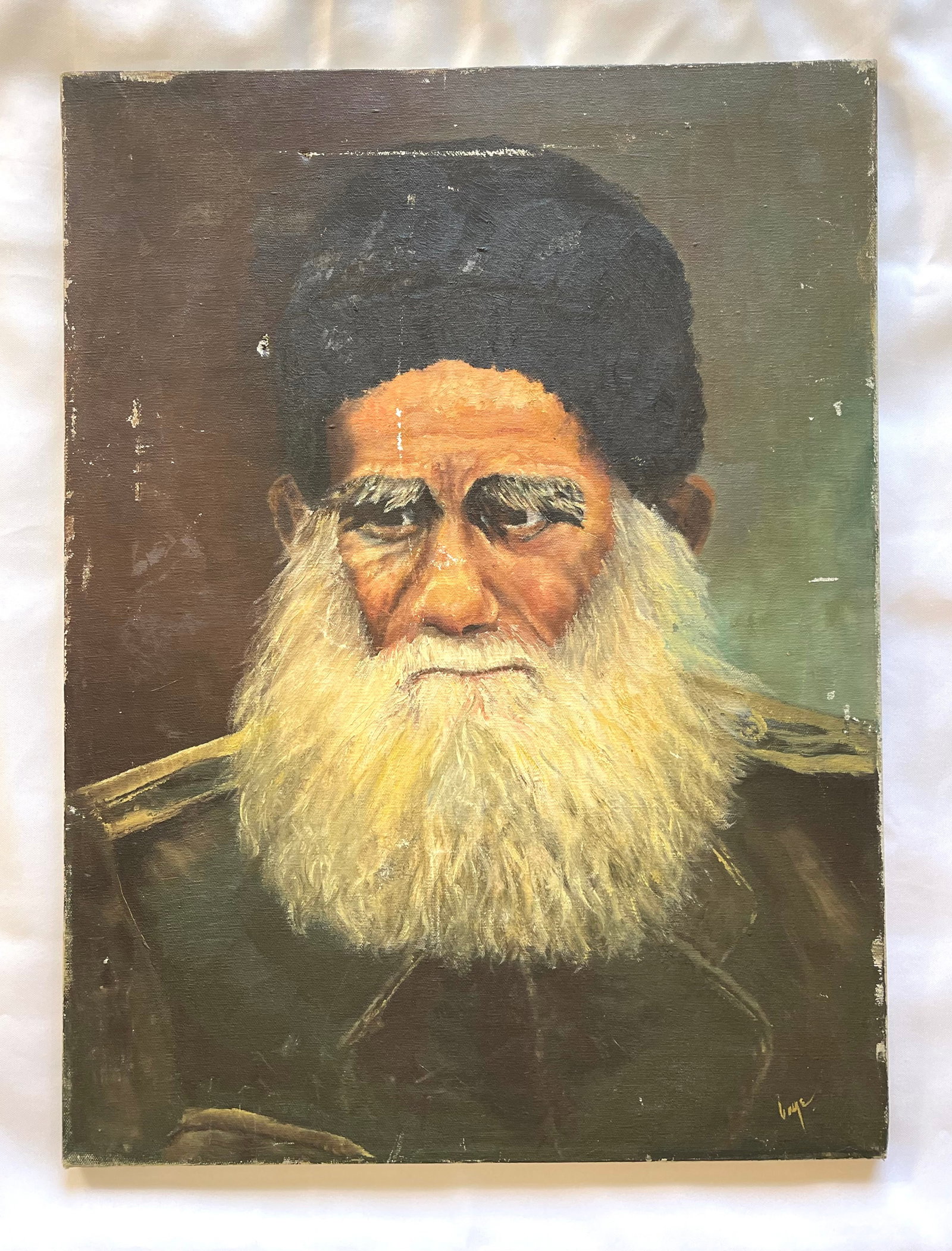 Goye ORIGINAL oil on Canvas 1970s , "Leo Tolstoy": NO RESERVE Item Details Artist: Goye Title: Leo Tolstoy Year: unknown Dimensions: (unframed) 24 x 18 inches Edition: ORIGINAL Framed: no Medium: Oil on Canvas Condition: Poor <