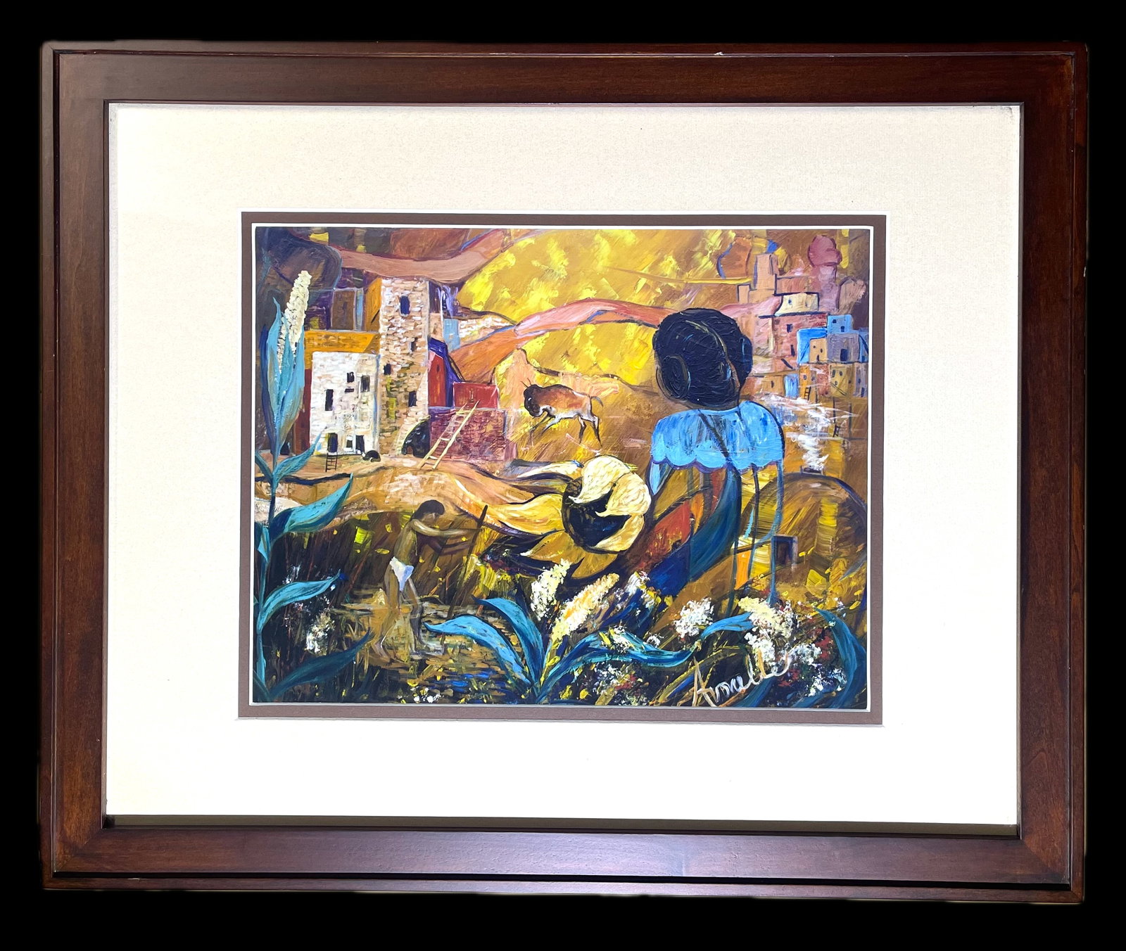 Avonelle Kelsey (1931-2009 American), artist signed Lithograph. "Cliff Dwellers": NO RESERVE Item Details Artist: Avonelle Kelsey Title: Cliff Dwellers Year: unknown Dimensions: 24 x 18 inches Edition: Lithograph Framed: yes Lithograph Condition: Excellent Details: Hand signed by