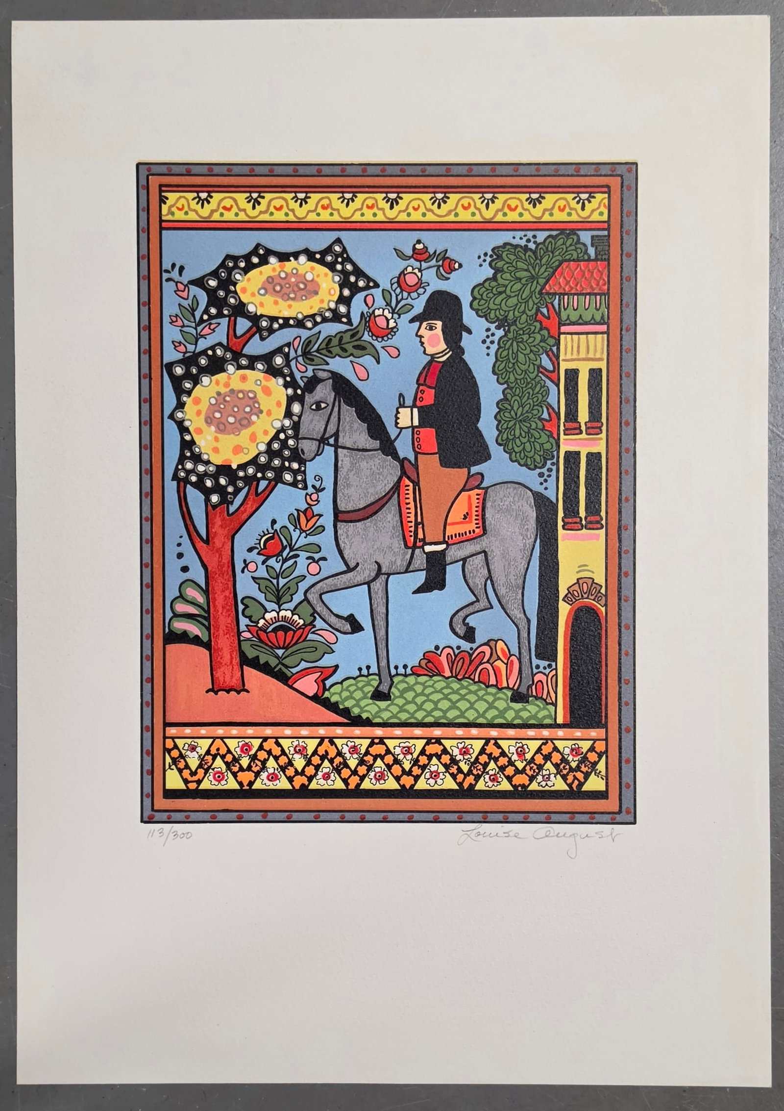 LOUISE AUGUST Serigraph "Along Came a Rider" (1 of 4)