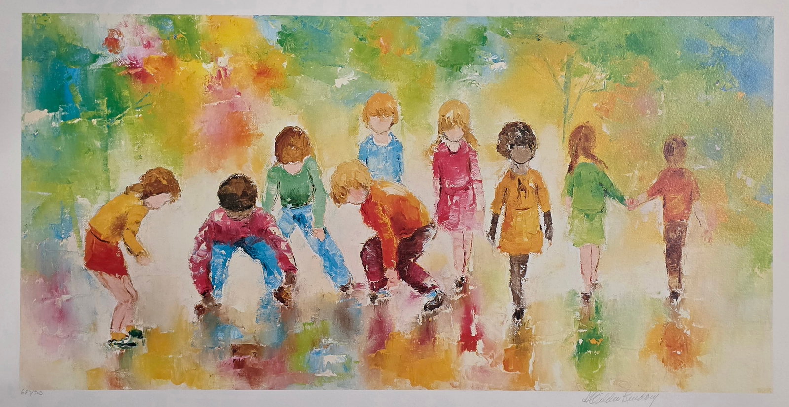 HILDA RINDOM Offset Lithograph "Marbles" - 2