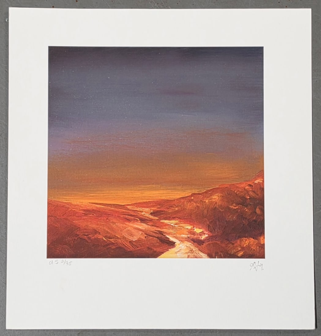 TERRY DONNELLY Giclee "Evening Sky I": NO RESERVE Item Details Artist: Terry Donnelly Title: Evening Sky I Year: 1997 Dimensions: 11-3/4 x 11 in. Edition: 95 Framed: no Medium: Giclee Condition: Very good Shipping: This