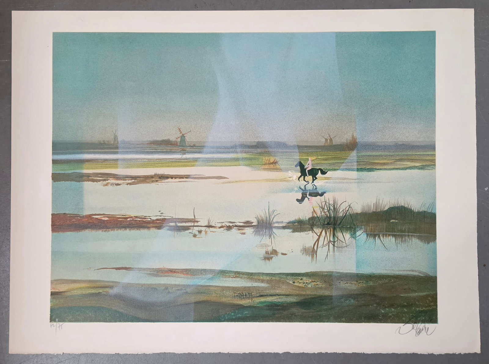 JEAN BAPTISTE VALADIE Lithograph "Evasion": NO RESERVE Item Details Artist: Jean Baptiste Valadie Title: Evasion Year: 1990's Dimensions: 22 x 29-3/4 in. Edition: 75 Framed: no Medium: Lithograph Condition: Very good 