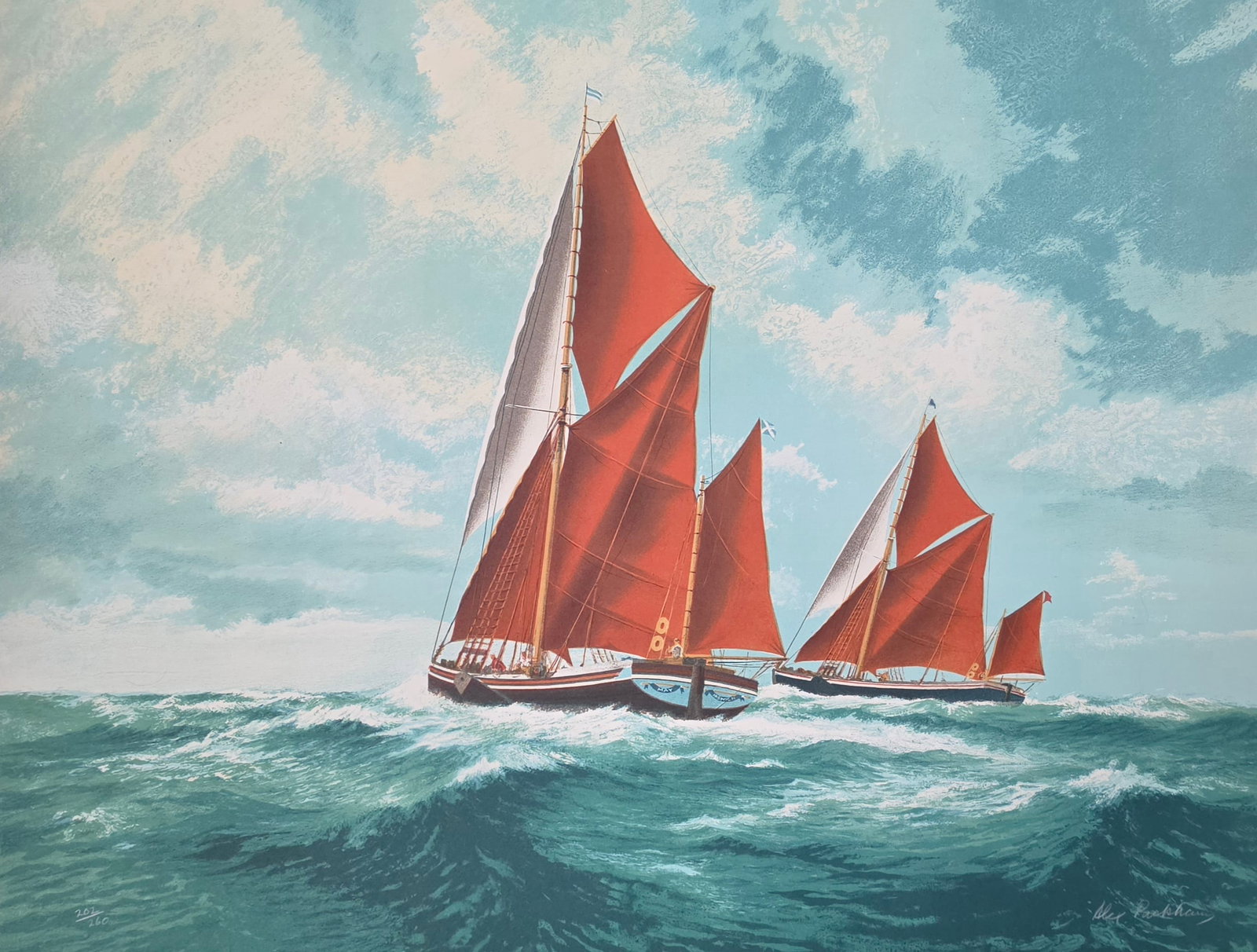 ALEX PACKHAM Lithograph "Red Sails" - 2