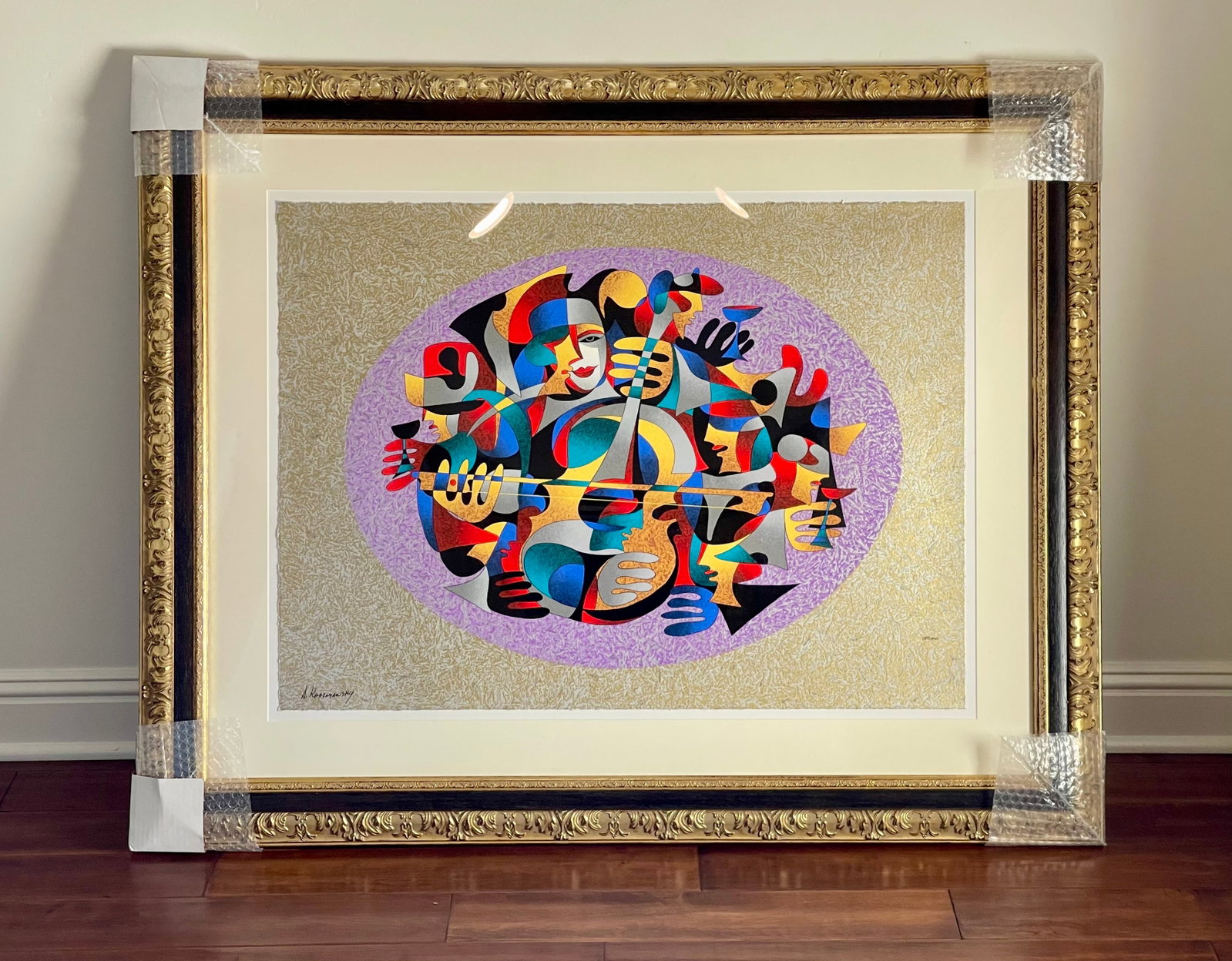 Anatole Krasnyansky (Ukrainian 1930-2023) Large Serigraph signed/numbered "Cello Recital 2": Item Details Artist: Anatole Krasnyansky Title: Cello Recital 2 Year: 2000 Dimensions: 47 x 38 1/4 inches. Edition: signed/numbered Framed: Yes Medium: Serigraph Condition: New/Excellent Shipping: