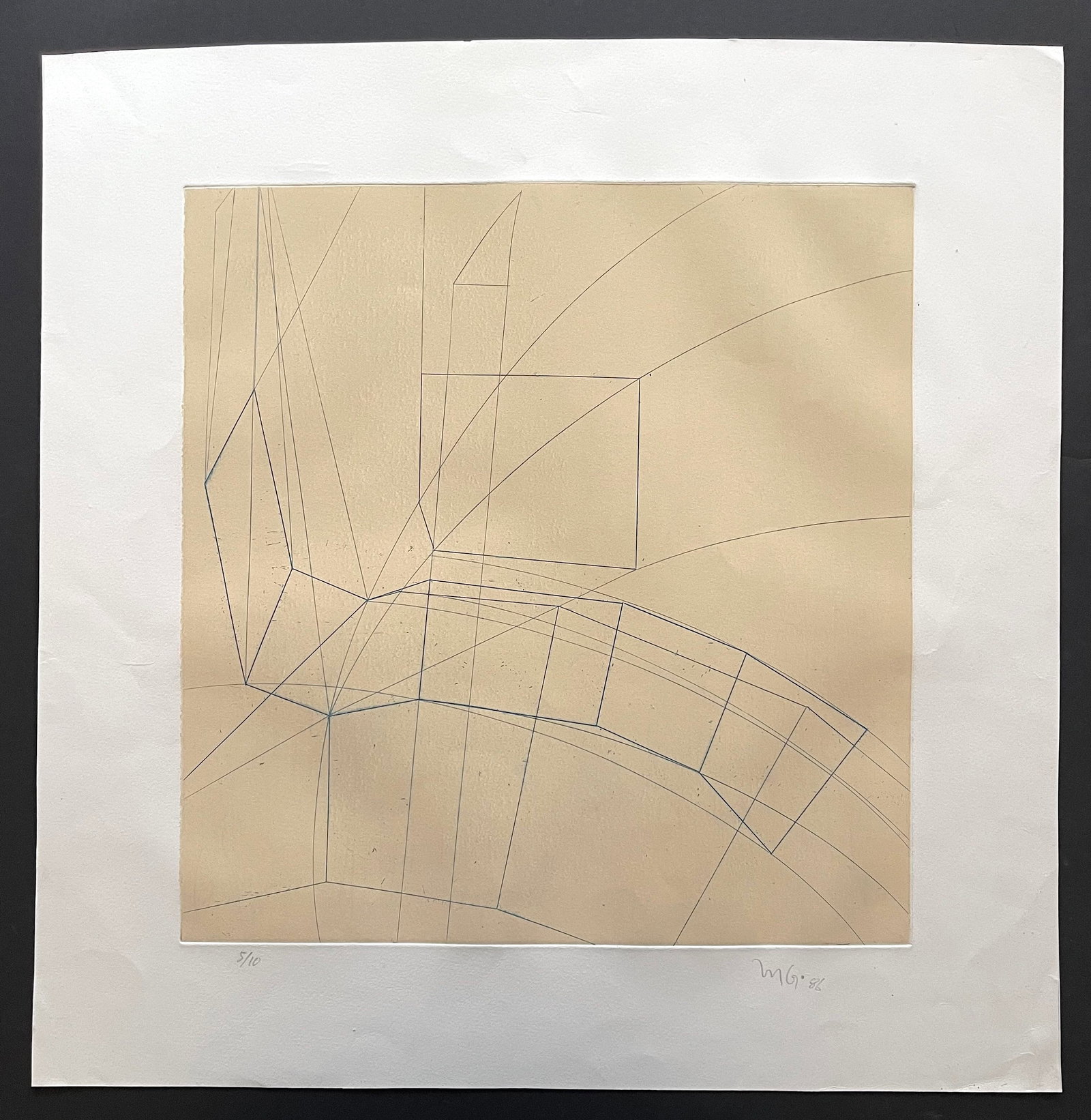 Mathias Goeritz,(Mexican 1915-1990) Etching, "Rotational Symmetry" 1986 5/10 (1 of 6)