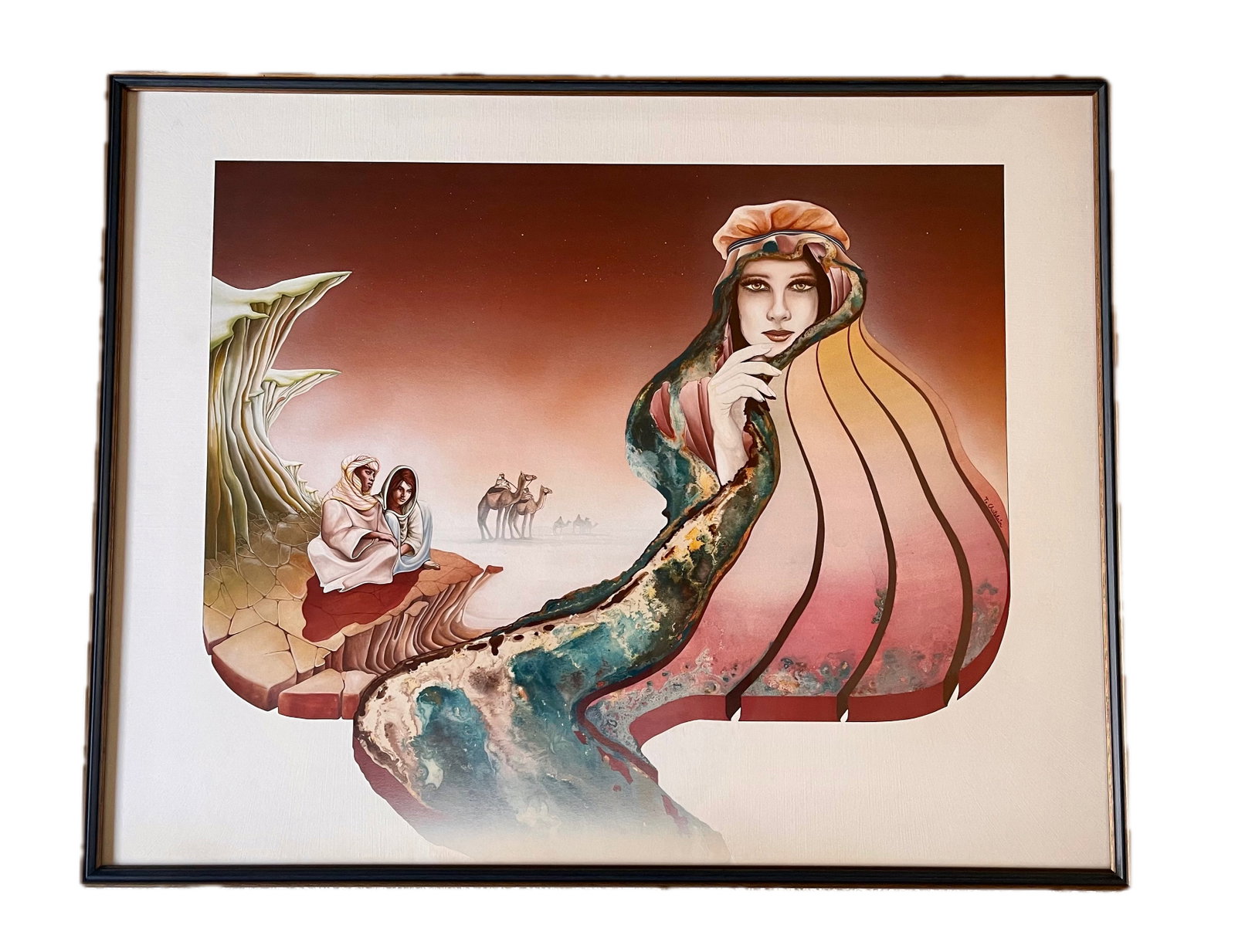 Thierry Chatelain (b.1952-2008) ORIGINAL Watercolor Signed by the Artist: NO RESERVE Item Details Artist: Thierry Chatelain Title: unknown Year: 1970s Dimensions: 38 x 30 inches Edition: ORIGINAL Framed: Yes Medium: Watercolor Condition: Good Shipping: This item will ship f
