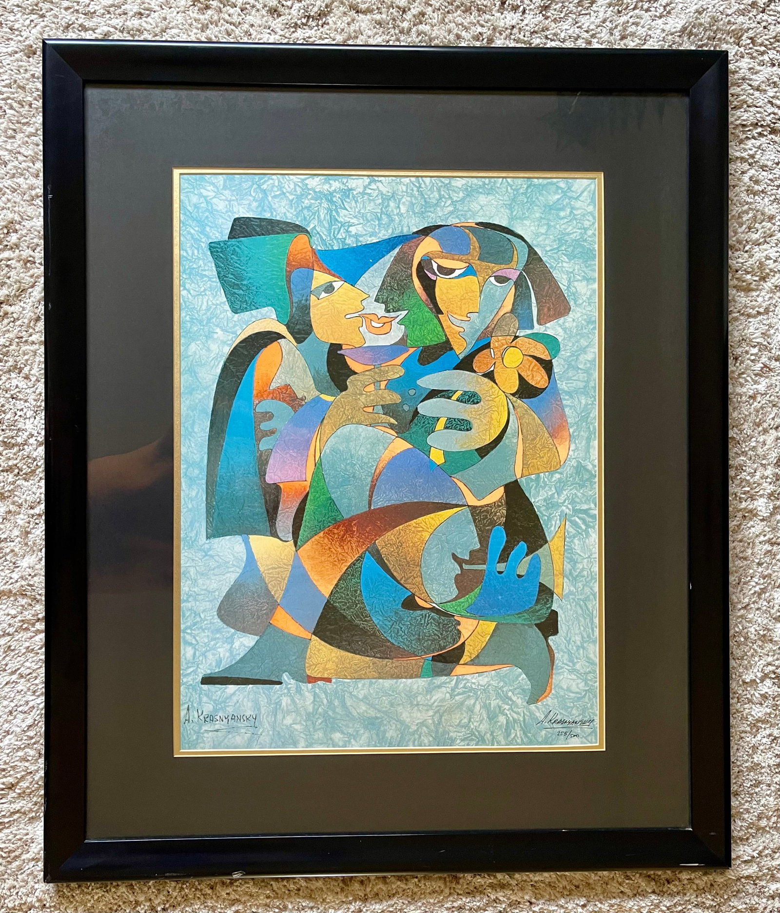 Anatole Krasnyansky - Signed/numbered limited addition lithograph - "To Love and Much More": NO RESERVE Item Details Artist: Anatole Krasnyansky Title: To Love and Much More Year: unknown Dimensions: (framed) 35 x 28 1/2 in. Edition: #255 of 500 Framed: yes Medium: Limited Edition Lithograph