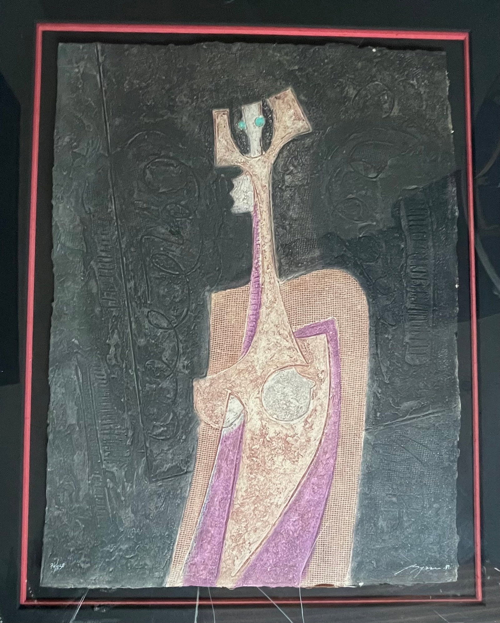 Byron Galvez (Mexican 1941-2009) Signed/numbered Large Embossed Lithograph 1989 (1 of 15)