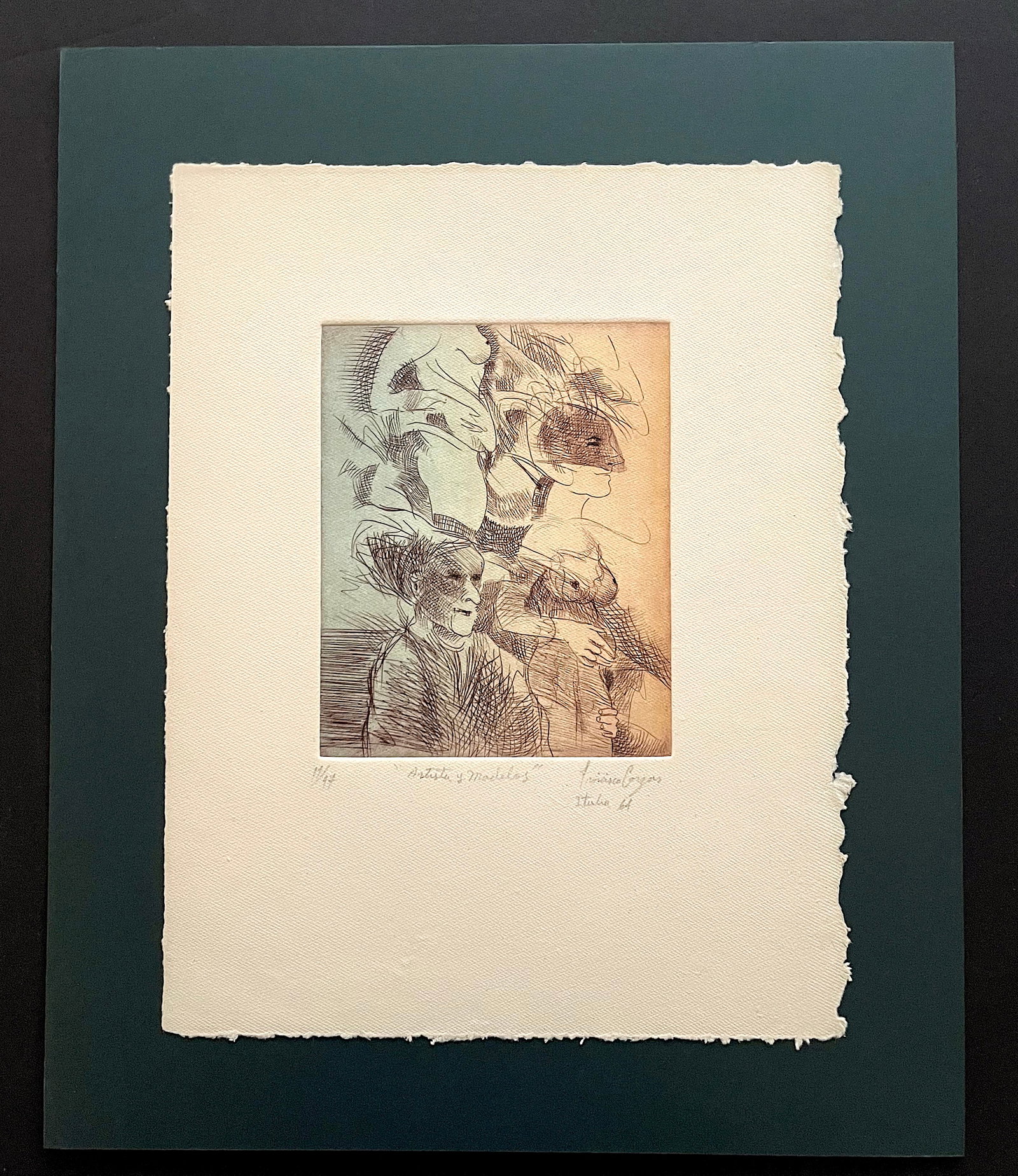 Francisco Corzas (1936-1983) Etching,"Artists and Models",1975 (1 of 5)