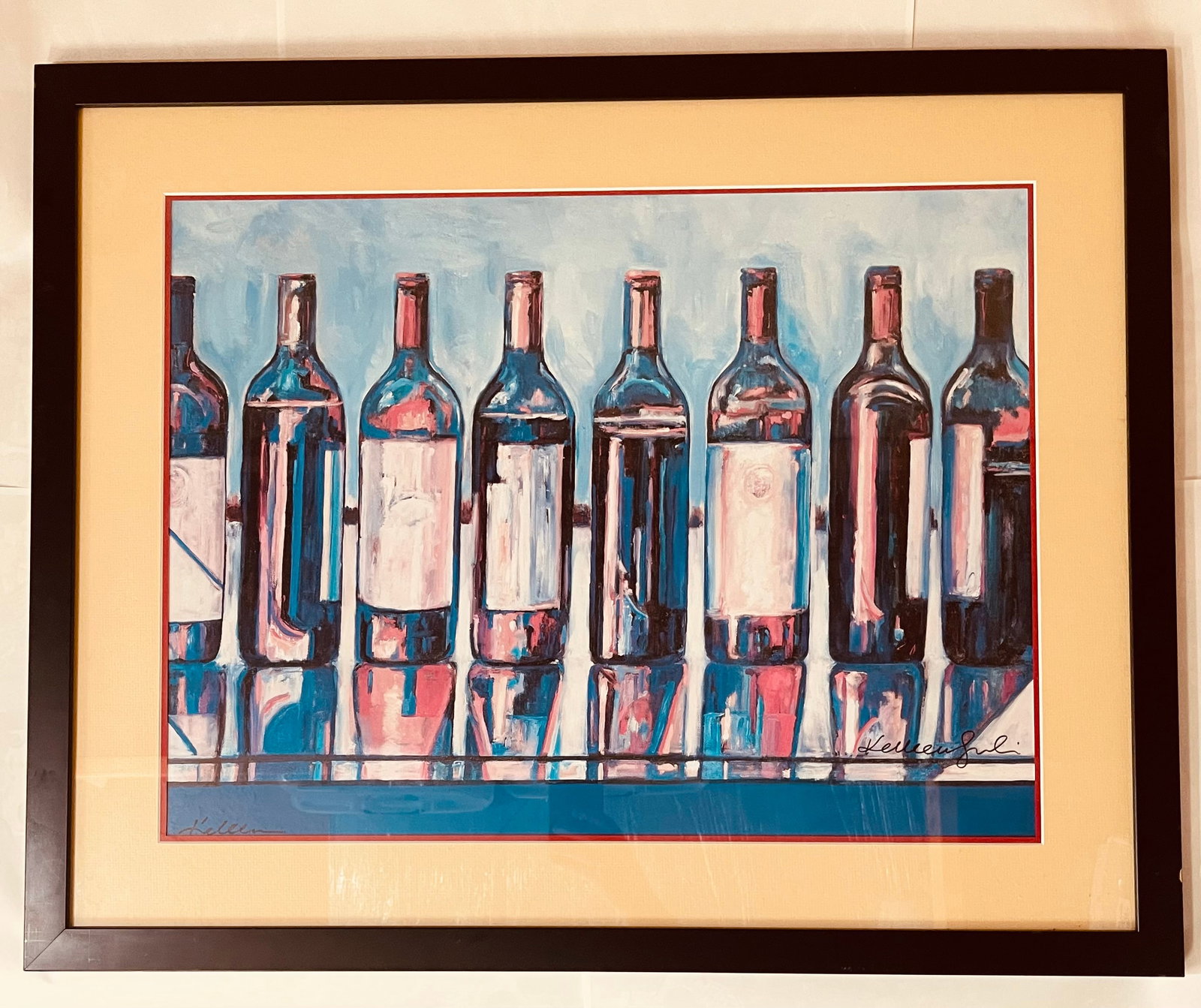 Kelleen Sulivan artist signed lithograph, "The Merlot Tasting": NO RESERVE Item Details Artist: Keleen Sullivan Title: The Merlot Tasting Year: 1991 Dimensions: 34 x 27 1/2 in. (framed) Framed: yes Medium: Lithograph Condition: Excellent Shipping: In House, $85 wi