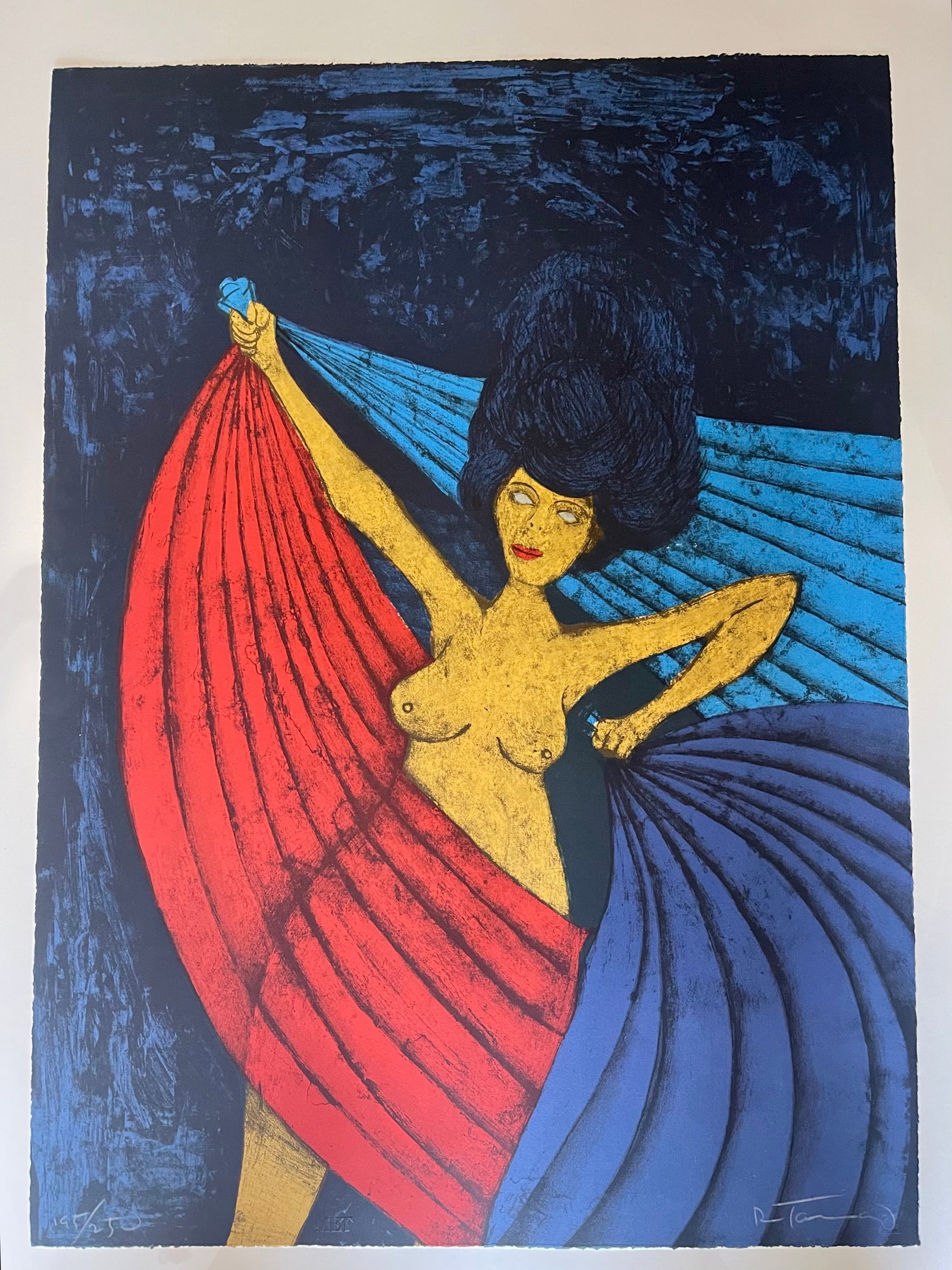 Rufino Tamayo (1899-1991 Mexican) signed/numbered Lithograph "Salome": Item Details Artist: Rufino Tamayo Title: Salome Year: 1983/1984 Dimensions: 30 x 21 3/4 inches (unframed) Edition: #195 of 250 Framed: no Medium: Litograph on Paper Condition: Excellent Shipping: