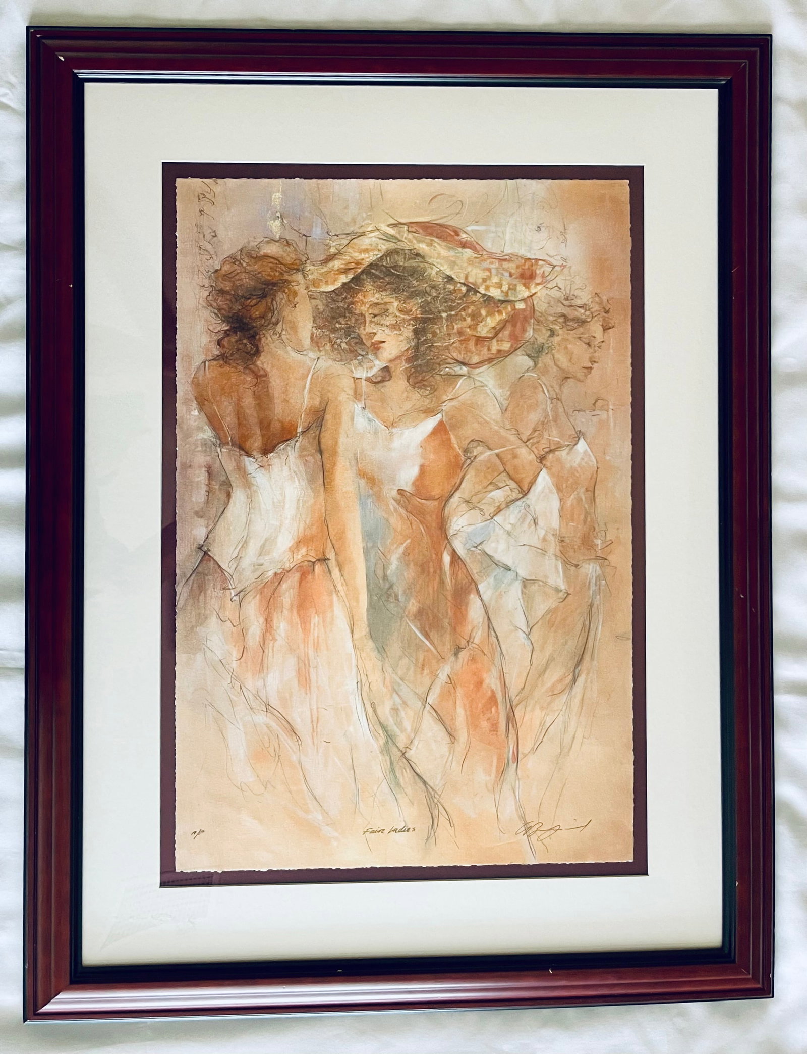 Gary Benfield (b-1965, English) signed/numbered, Seriolithograph "Fair Ladies": NO RESERVE Item Details Artist: Gary Benfield Title: Fair Ladies Year: unknown Dimensions: Framed, 36 x 28 inches Edition: A/P Framed: yes Medium: Seriolithograph Condition: Good Details: Hand signed