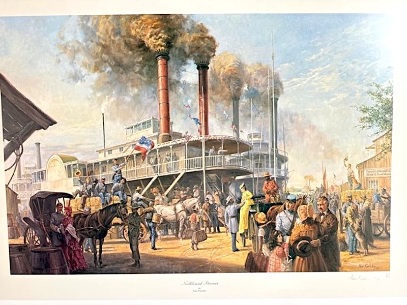 Alan Fearnley signed/numbered LE Lithograph - "Northbound Steamer" (1 of 5)