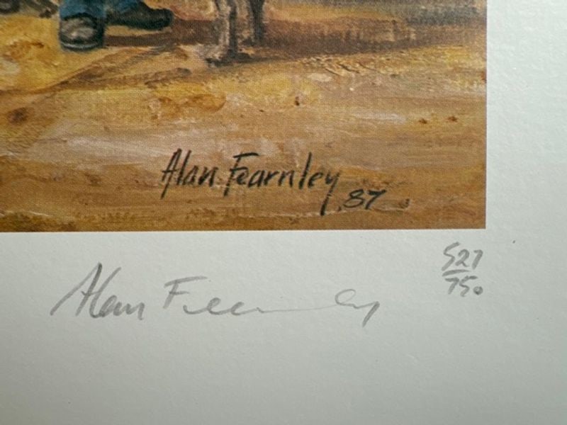 Alan Fearnley signed/numbered LE Lithograph - "Northbound Steamer": NO RESERVE Item Details Artist: Alan Fearnley Title: Northbound Steamer Year: 1987 Dimensions: 29 x 22 inches. Edition: Lithograph Framed: no Medium: Lithograph Condition: Excellent Details: Hand