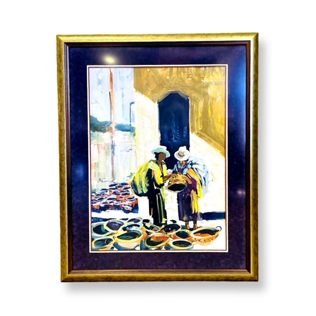 Paul Blaine Henrie (1932-1999) Signed ORIGINAL Watercolor - "Early Morning Pot Pickers, Toluca, Mex": NO RESERVE Item Details Artist: Paul Blaine Henry Title: Early Morning Pot Pickers Year: cir. 1970s Dimensions: 52 x 45 inches Framed: yes Medium: Original Watercolor Condition: Excellent Details: Han