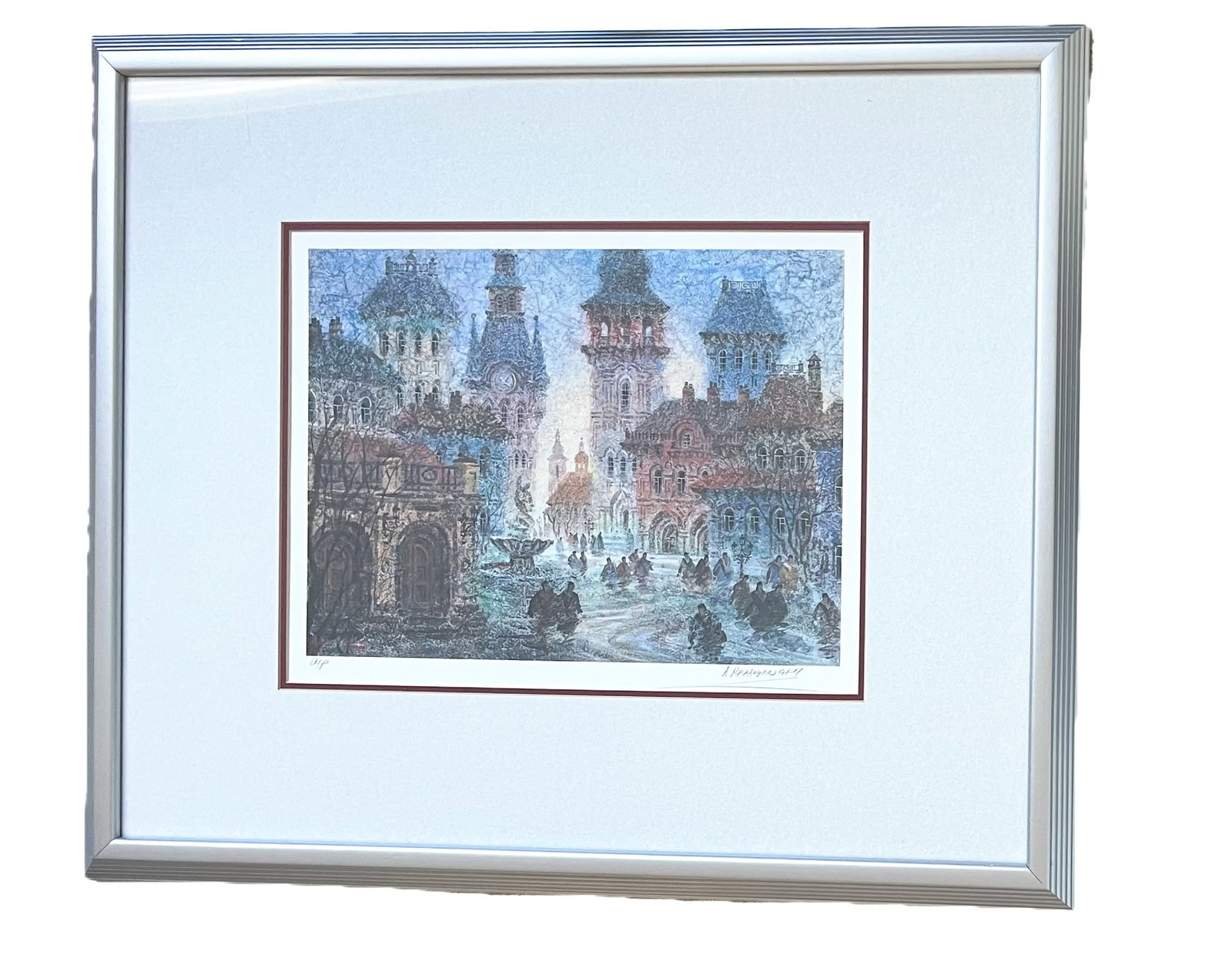 Anatole Krasnyansky (1930-2023 Ukrainian) Artist signed/numbered "Old City of Dansk" (1 of 7)