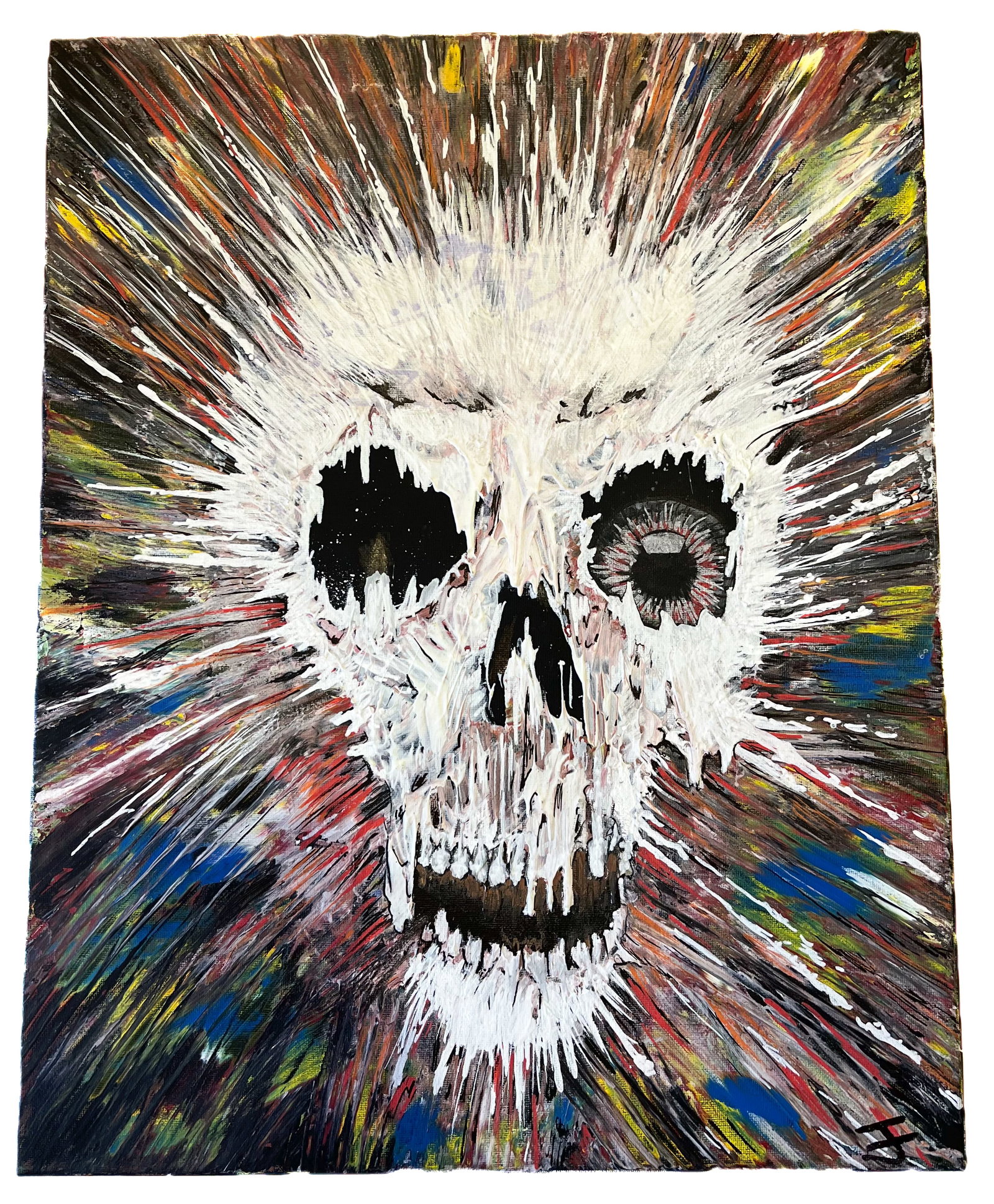 Justin Frankfather, ORIGINAL oil on canvas. Stunning! "Skull": NO RESERVE Item Details Artist: Justin Frankfather Title: Skull Year: 2025 Dimensions: (unframed)24 x 16 inches Framed: no Medium: Oil on Canvas Condition: excellent Shipping: This item will ship for 