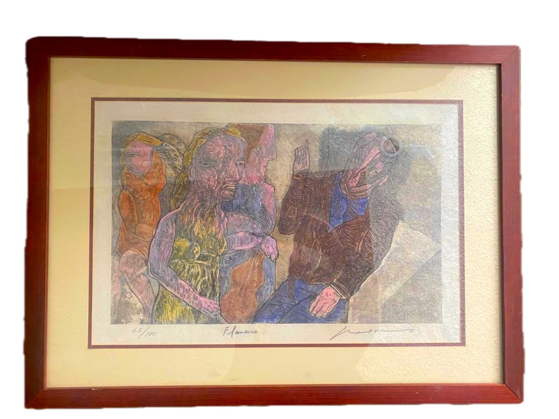 Jose Luis Cuevas (Mexican, 1934-2017) Etching on Paper #65/100. "Flamenco" (1 of 10)
