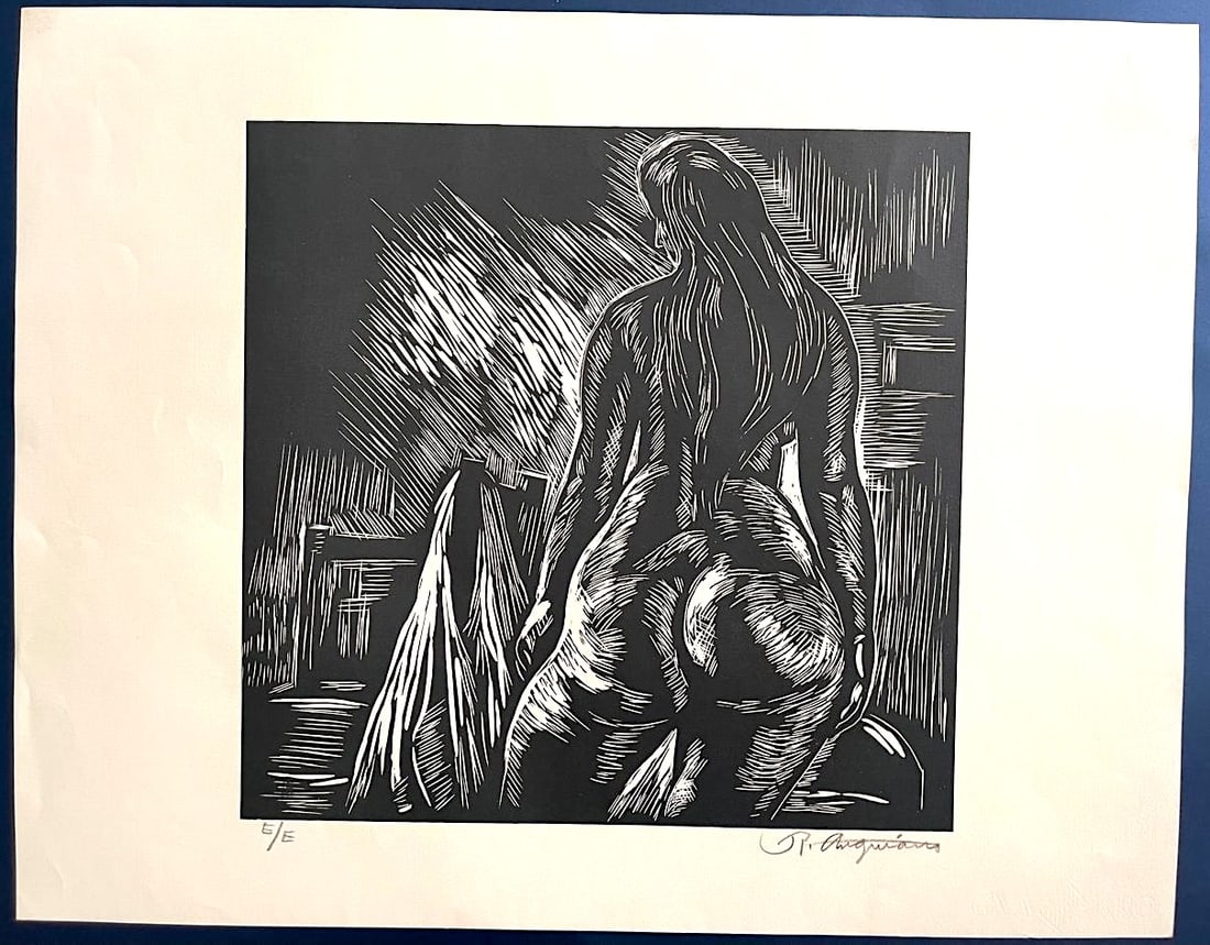 Raul Anguiano (Mexican 1915-2006) Hand Signed Reprography, Portfolio "Woman in Black and White": NO RESERVE Item Details Artist: Raul Anguiano Title: "Woman in Black and White" Year: unknown Dimensions: 23 x 31 in. Edition: Reprography Framed: no Medium: multiple Condition: Good Details: Mult