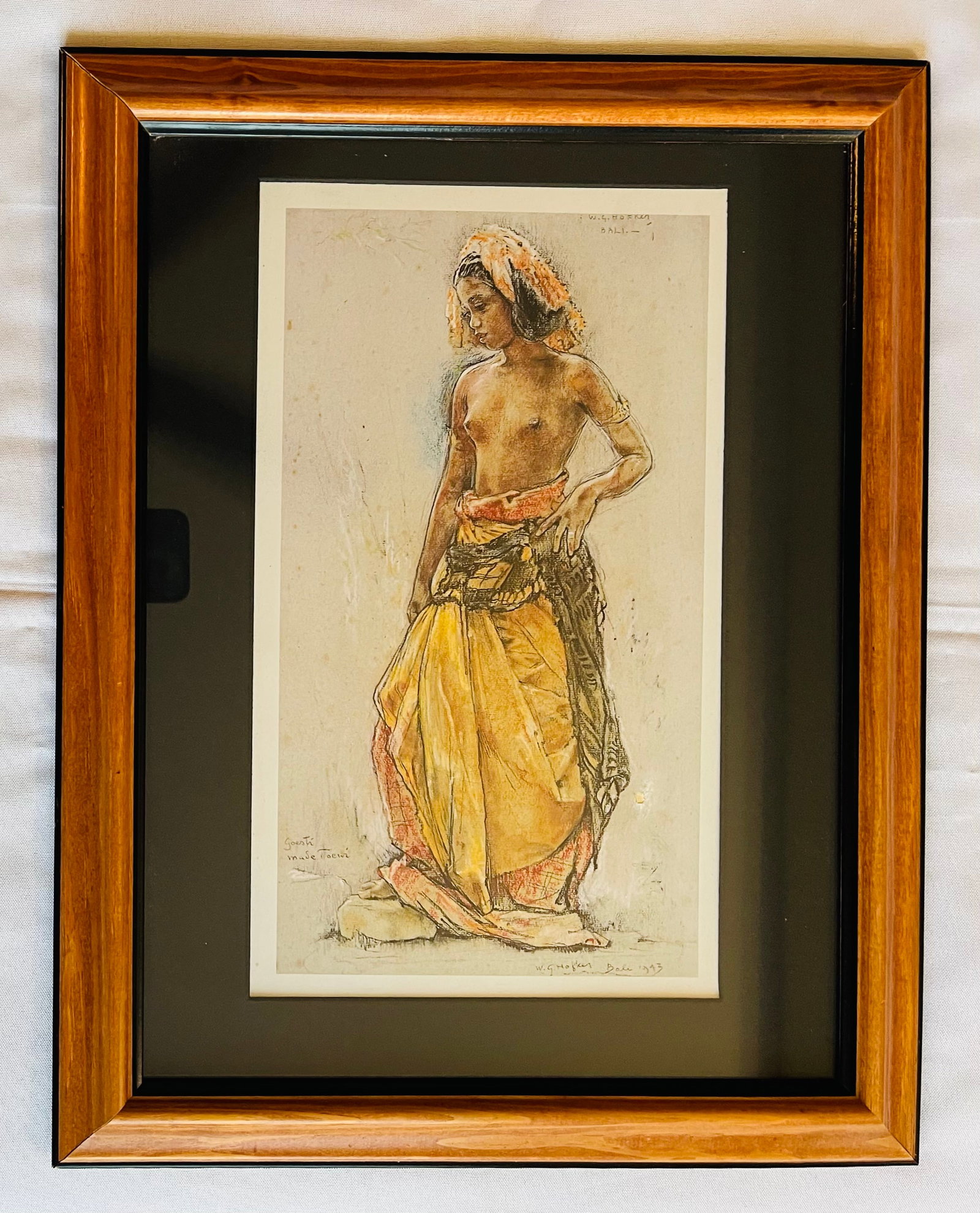 Willem Gerard Hofker (Dutch 1902-1981) Print, "Ni Goesti Made Toewi" (1 of 8)