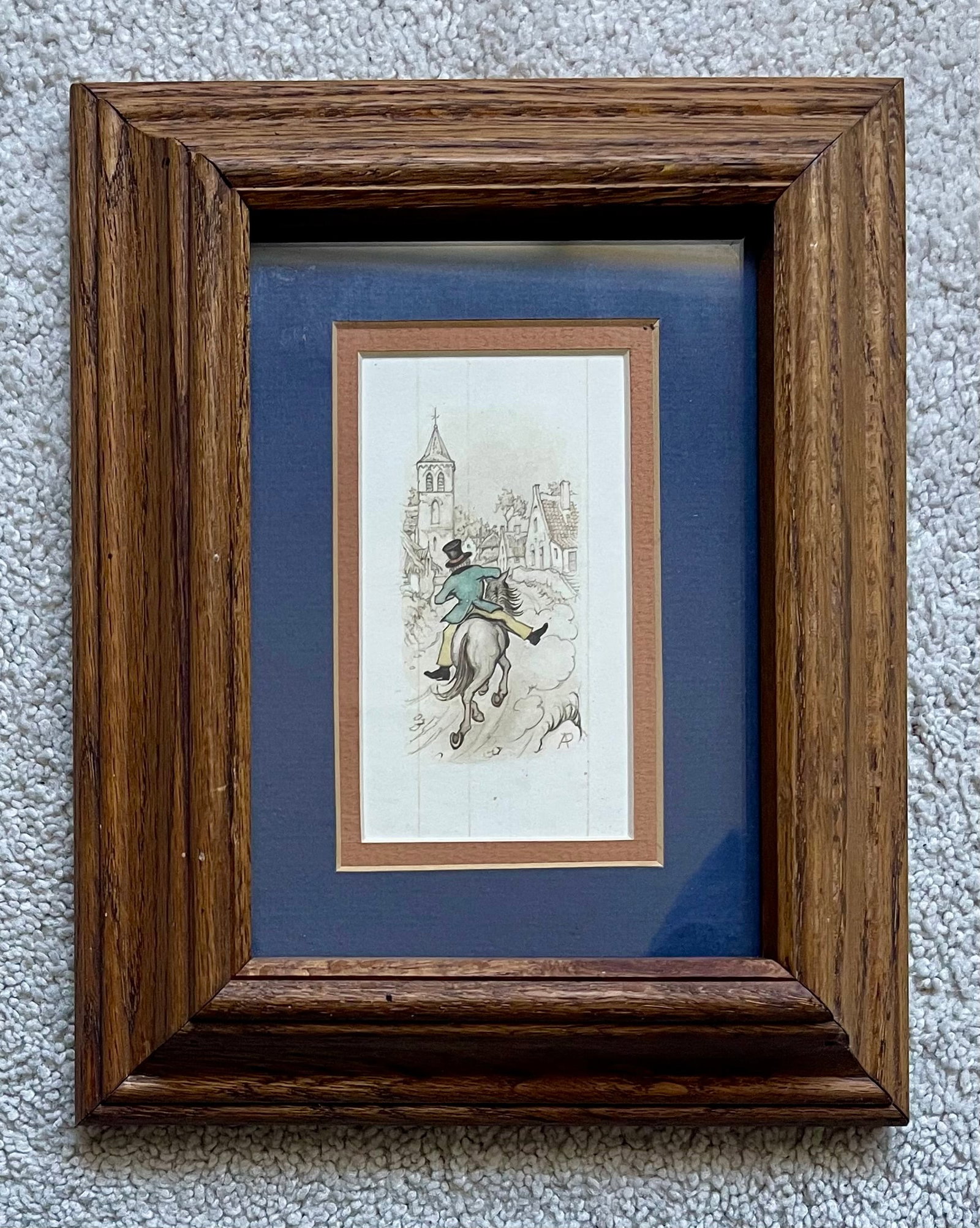 Anton Pieck (Dutch 1895-1987. print, "The Horse Ride": NO RESERVE Item Details Artist: Anton Pieck Title: "The Horse Ride" Year: unknown Dimensions: Including frame- 10 x 8 inches. print - 4 1/2 x 2 1/2 inches Edition: Print Framed: Yes Medium: print Cond