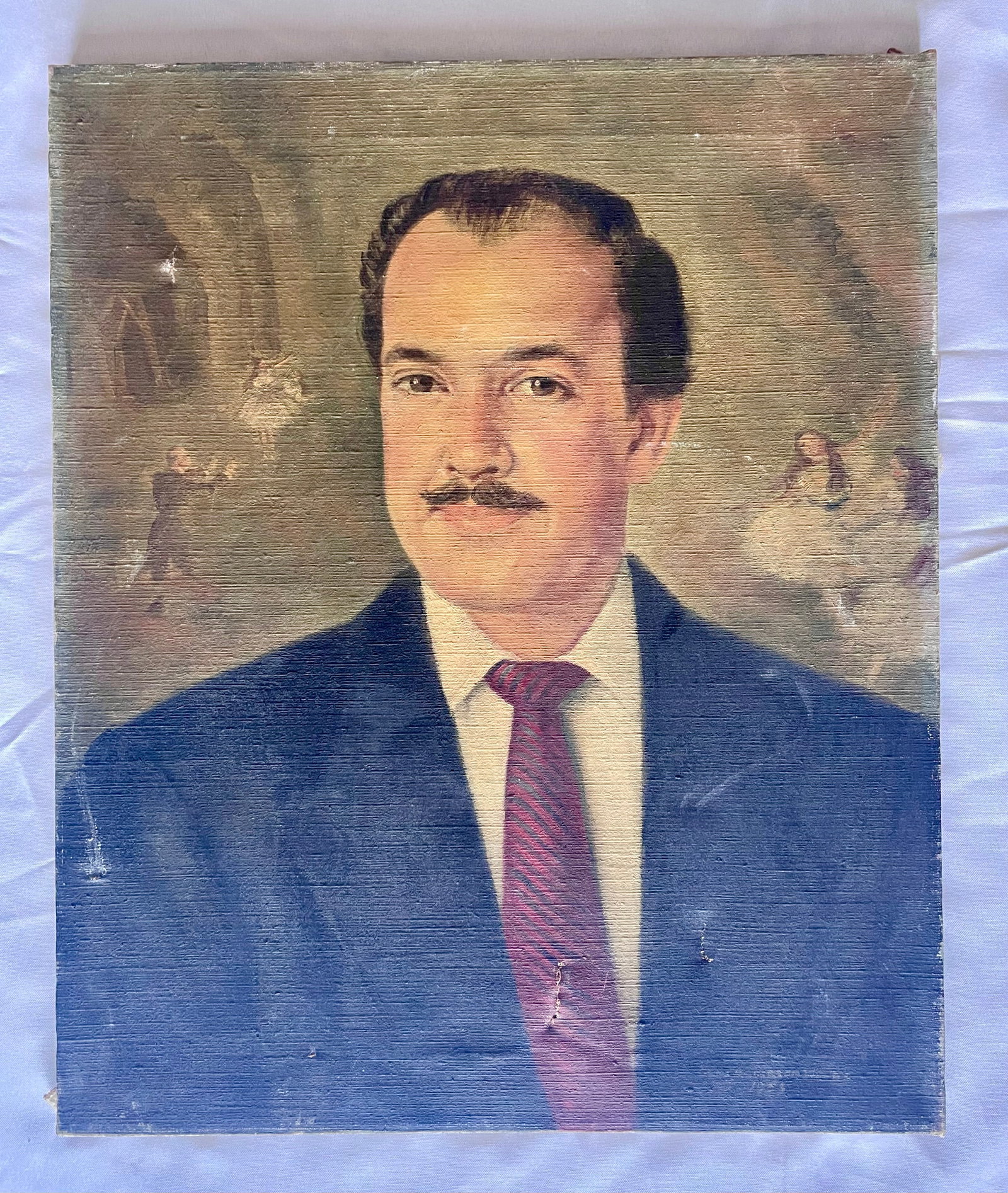 Gene Andersen Woods (American) ORIGINAL, Oil on Canvas, "Dignified Gentleman": NO RESERVE Item Details Artist: Gene Andersen Woods Title: Dignified Gentleman Year: 1953 Dimensions: 22 x 18 in. Edition: Original Framed: no Medium: Oil on Canvas Condition: Good (has a hole in the 