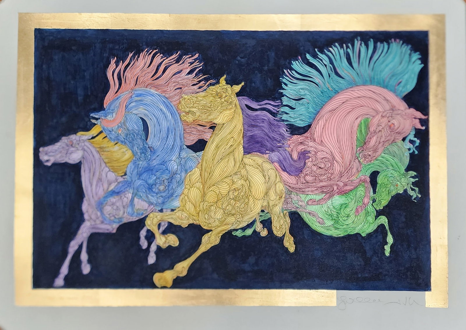 Guillaume Azoulay, Lever De Soleil, Hand Embellished Unique 1/1: NO RESERVE Item Details Artist: Guillaume Azoulay Title: Lever De Soleil Year: 2000 Dimensions: 26 x 34 in. Edition: 1/1 Framed: no Medium: Unique Mixed Media with Serigraphy Condition: Very Good to E