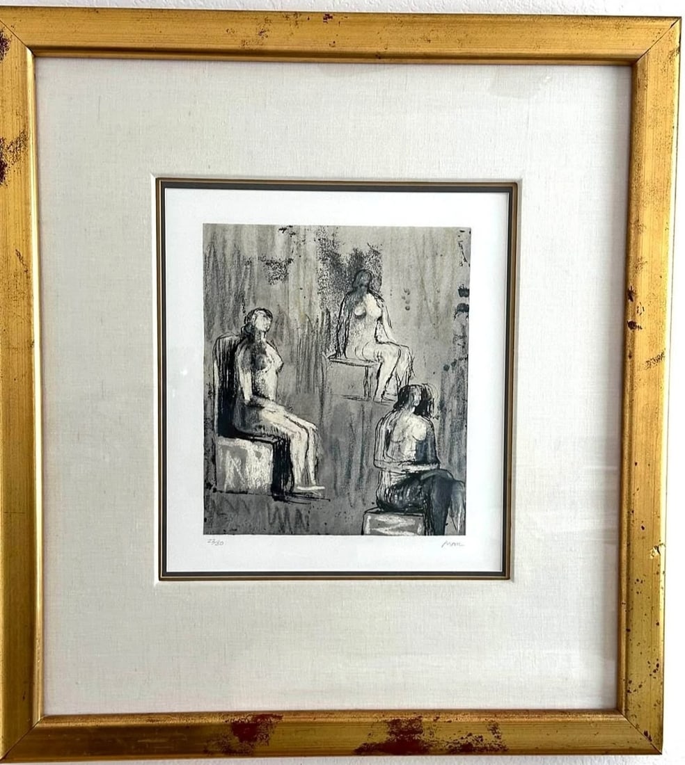 Henry Moore, (1898-1986) Original Etching - Three Seated Figures - 1981: NO RESERVE Item Details Artist: Henry Moore (1898-1986) Title: Three Seated Figures Year: 1981 Dimensions: 22 x 17.5 sheet Edition: 22/50 Framed: Yes Medium: Original Etching Condition: Very good