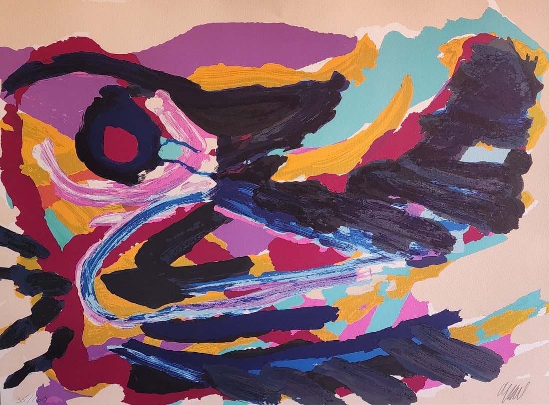 Karel Appel, Nesting Bird, Lithograph, 1978: NO RESERVE Item Details Artist: Karel Appel Title: Nesting Bird Year: 1978 Dimensions: 21.5 x 29 in. Edition: 160 Framed: no Medium: Lithograph Condition: Excellent Shipping: This item will ship for