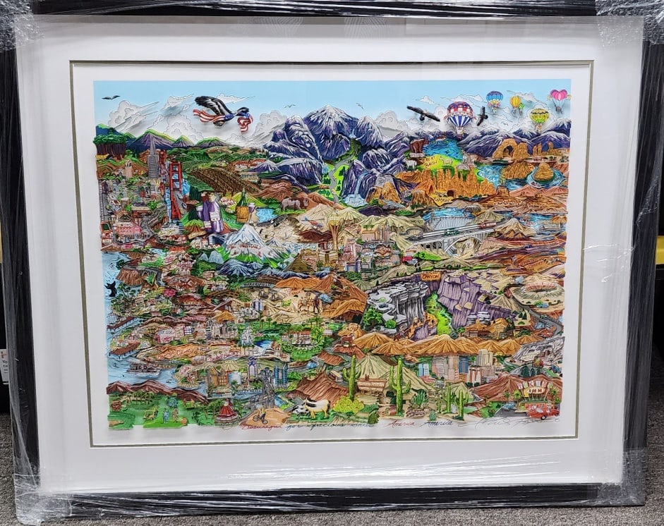 Charles Fazzino (b.1955) 3D Construction Serigraph - O Beautiful for Spacious Skies: NO RESERVE Item Details Artist: Charles Fazzino (b.1955) Title: O Beautiful for Spacious Skies Year: 1996 Dimensions: 30 x 24.5 in. Edition: 200DX Framed: Yes Medium: 3D Construction Serigraph Conditi
