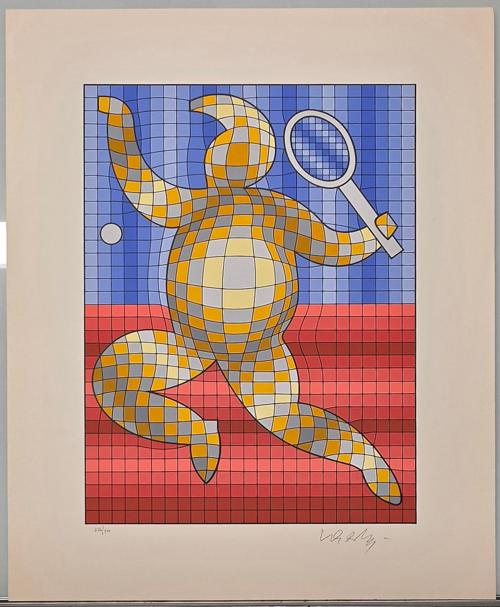Victor Vasarely, (1906-1997) Original Serigraph - Tennis Player: NO RESERVE Item Details Artist: Victor Vasarely, (1906-1997) Title: Tennis Player Year: 1987 Dimensions: 18 x 14.5 in. Edition: 65/200 Framed: No Medium: Serigraph Condition: Very good to Excellent