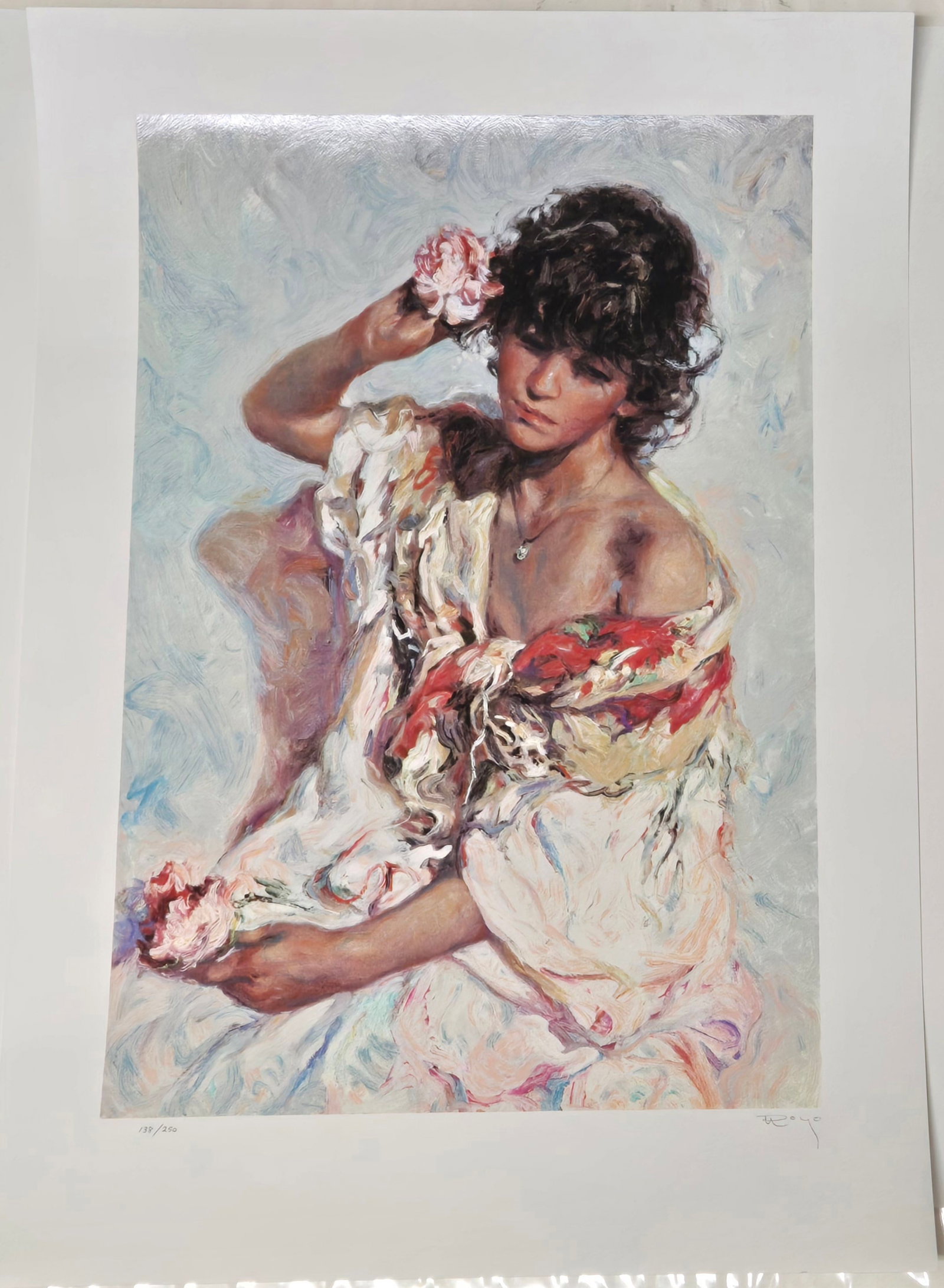 Jose Royo, (b.1941) - Original Serigraph - El Adorno: NO RESERVE Item Details Artist: Jose Royo Title: El Adorno Year: 2000 Dimensions: 36 x 26 in. Edition: 138/250 Framed: No Medium: Serigraph Condition: Very Good to Excellent Shipping: This item wi