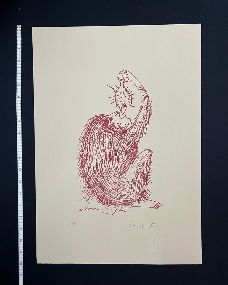 Leonora Carrington, (1917-2011) Artist signed Lithograph HC "Golliat and Fish" (1 of 2)