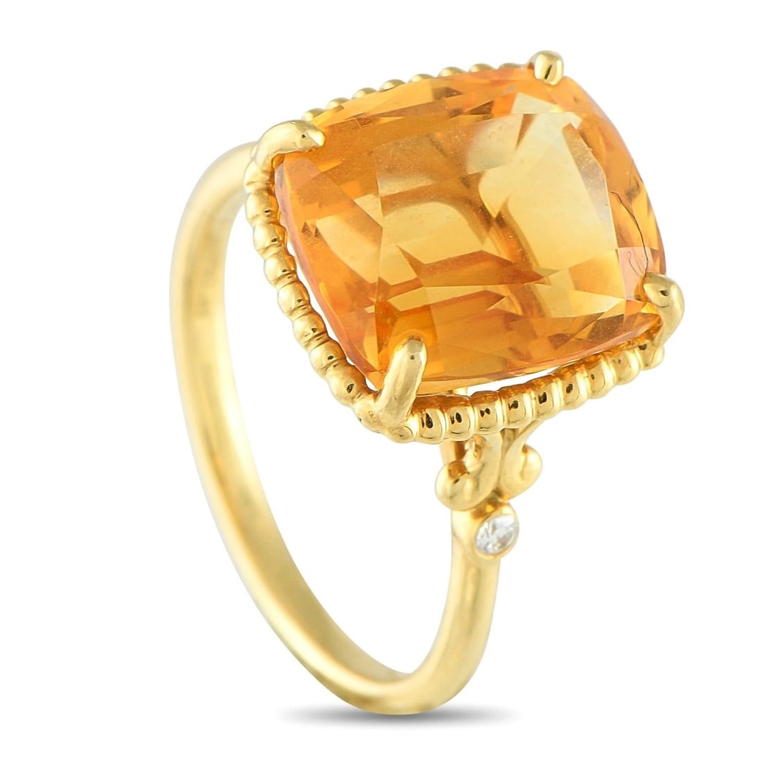 Tiffany & Co. - Ring - 18 kt. Yellow gold, Tiffany & Co. 18K Yellow Gold  Diamond and Citrine Ring (1 of 6)