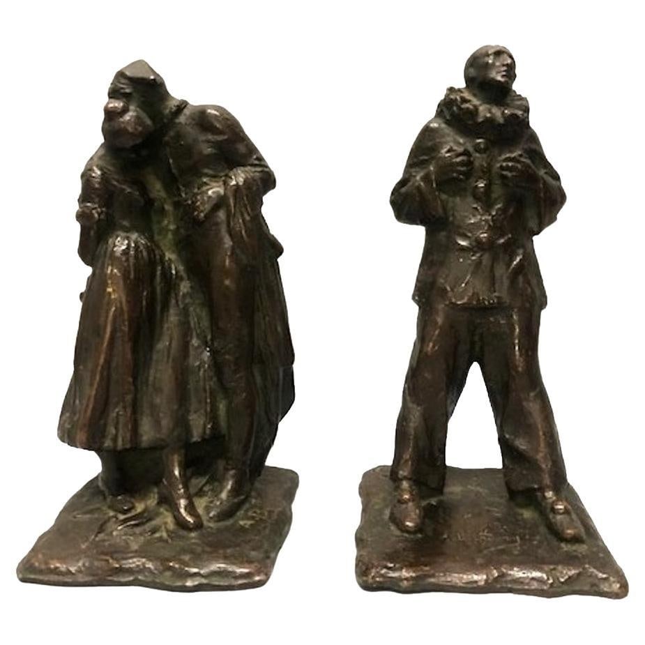 Antoine Bourdelles, French Belle Epoch, Sculptural Bronze Bookends, Ca. 1910: French Belle EpochAntoine Bourdelle Sculptural Pair of BookendsPatinated BronzeEdmond Etling & Cie Foundry, Parisca. 1910Dimensions Height : 7.5 inches Width : 3.33 inches Depth : 3.33 inchesMARKIN