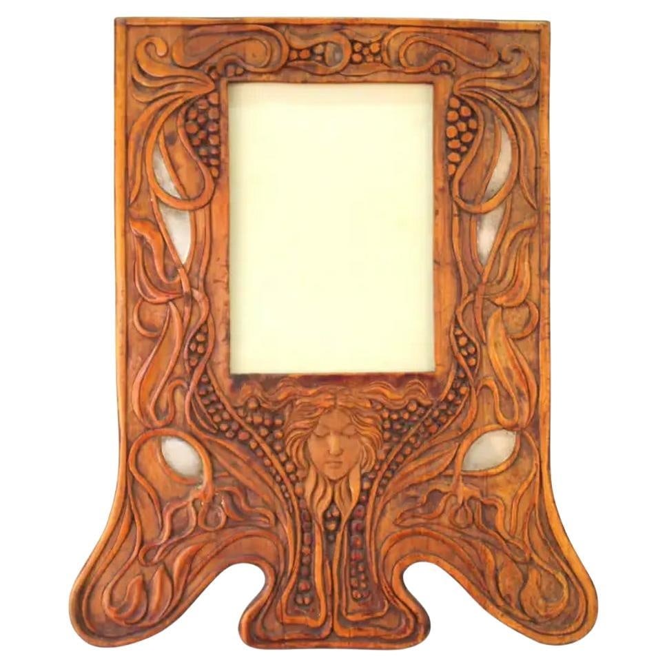 Att.: Carlo Zen, Italian Art Nouveau Fruitwood & Silver Picture Frame, CA. 1900 (1 of 13)