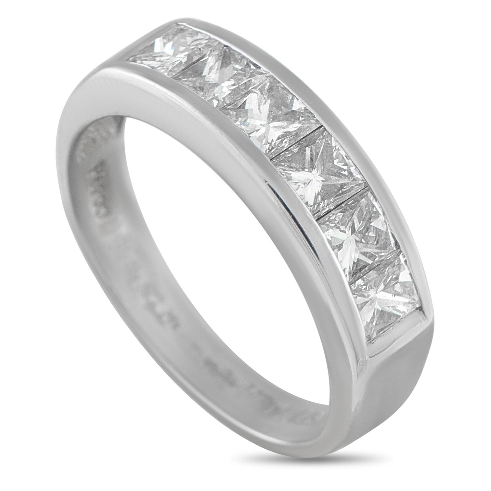 Exclusive Platinum 1.50ct Diamond Ring: A series of square-cut Diamonds totaling 1.50 carats ensure this simple, elegant ring will continually impress. It’s stylish enough to be worn alone but understated enough to be comfortably stacked