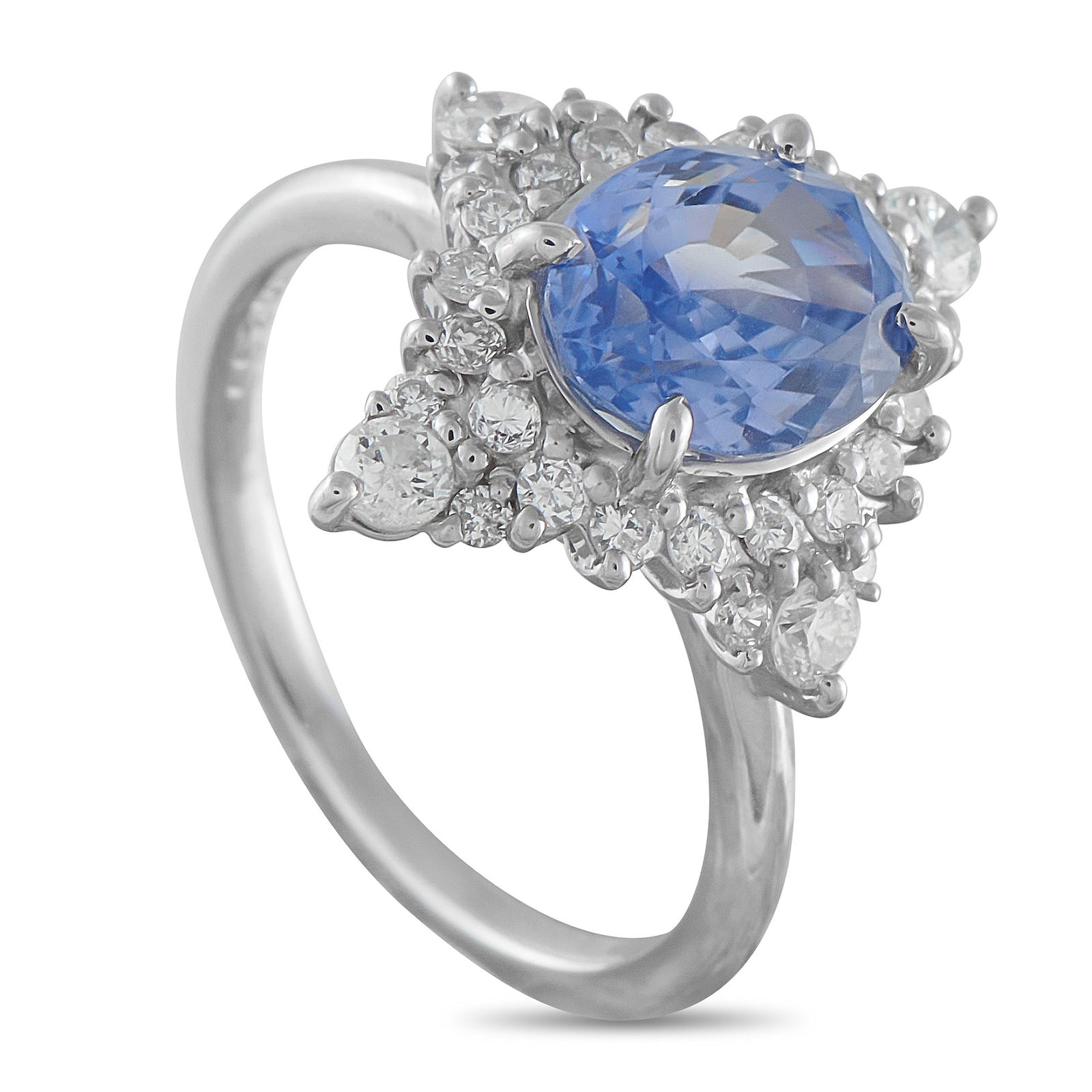 Exclusive Platinum 0.70ct Diamond and Sapphire Ring: Add a stylish pop of color to any ensemble with this exquisite luxury ring. A 2.90 carat GIA-Certified Sapphire center stone makes it instantly eye-catching. It also comes complete with Diamond accent