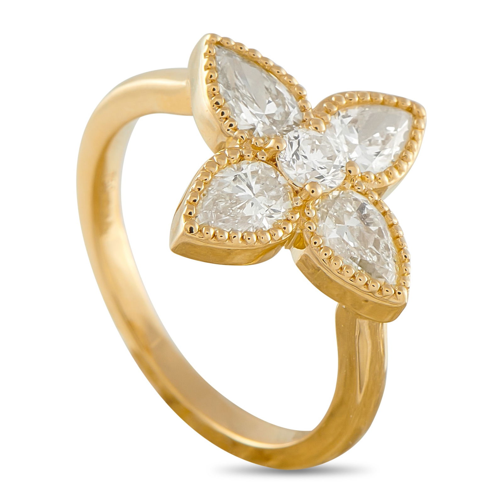 Exclusive 18K Yellow Gold 1.40ct Diamond Ring: This exceptional ring will simply never go out of style. Perfect for adding a touch of timeless elegance to any ensemble, it shines to life thanks to sparkling Diamonds with a total weight of 1.40 car