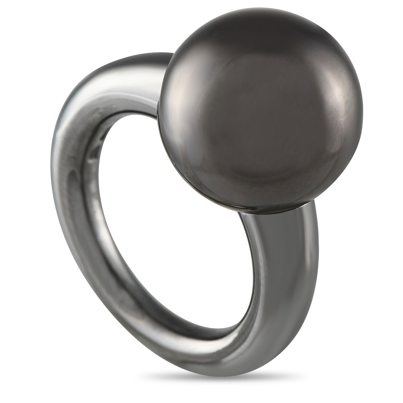 Mikimoto Margarita 18K White Gold Black South Sea Pearl Ring: An endlessly elegant Mikimoto ring. This piece’s minimalist band holds a single black South Sea pearl, measuring 14.7mm in diameter. Mikimoto’s black South Sea cultured pearls are among the most c