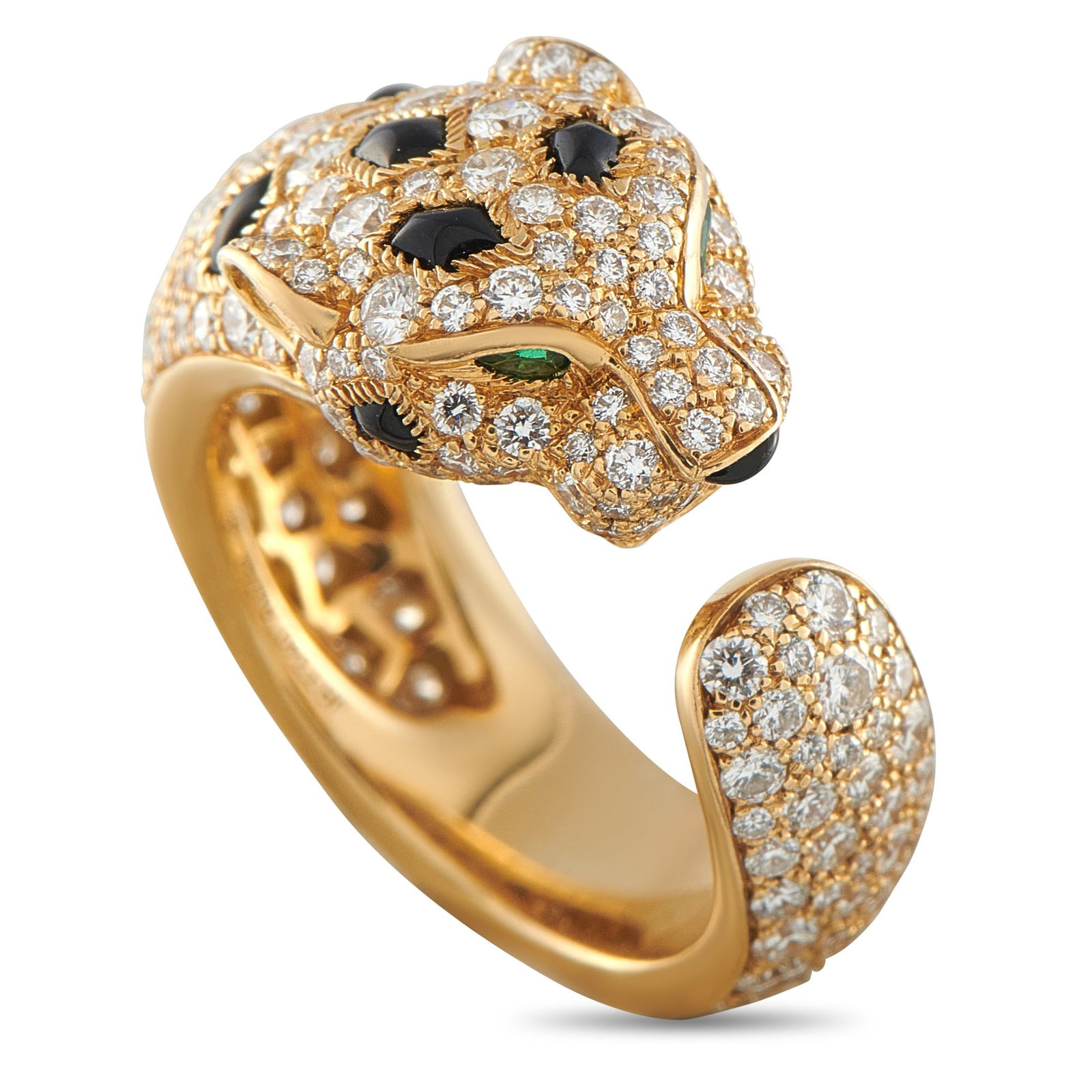 Cartier Panthere 18K Yellow Gold 2.21ct Diamond and Onyx Ring (1 of 5)